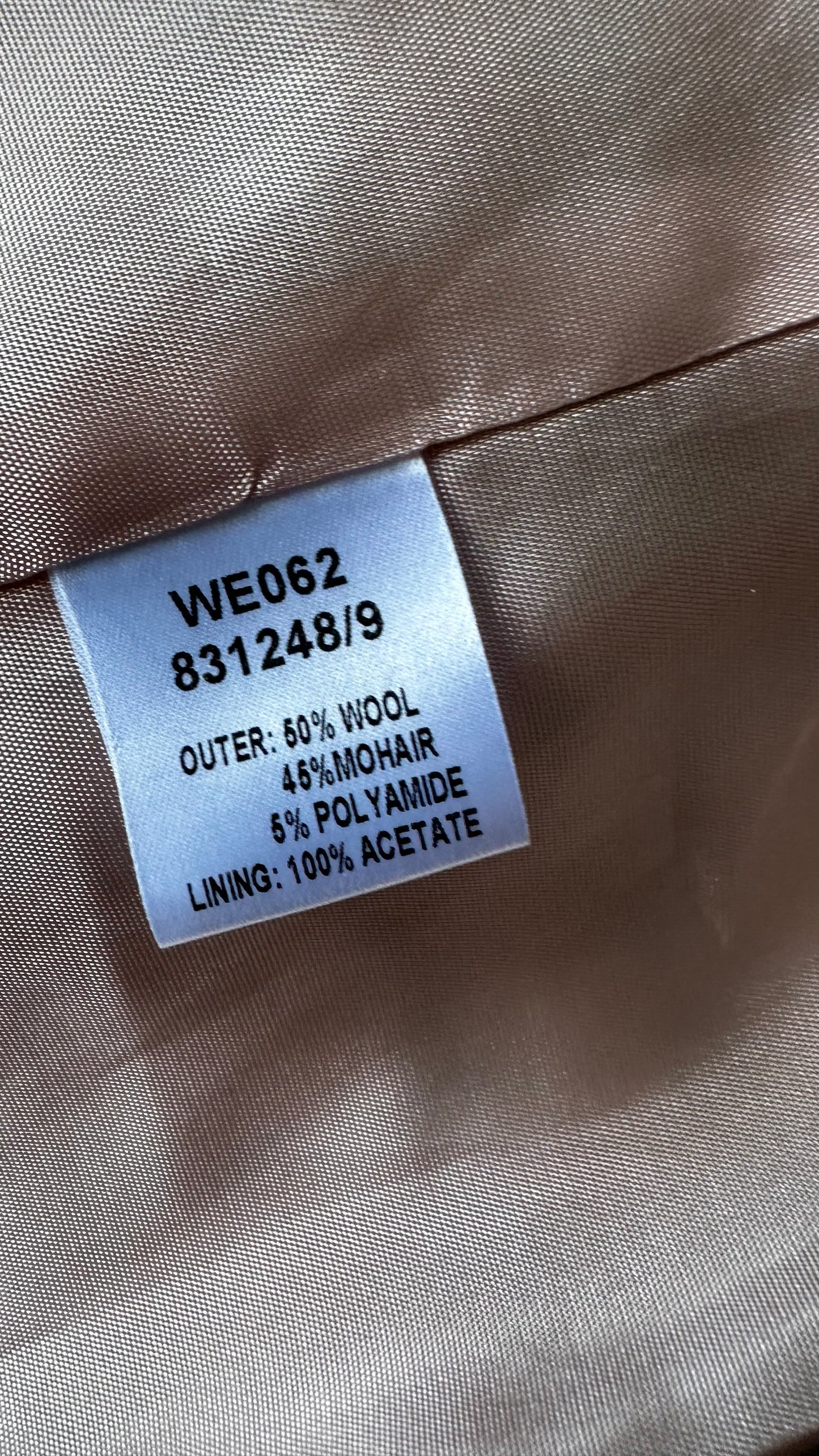 Boden pink green mohair wool blend coat jacket large UK 12-14 new