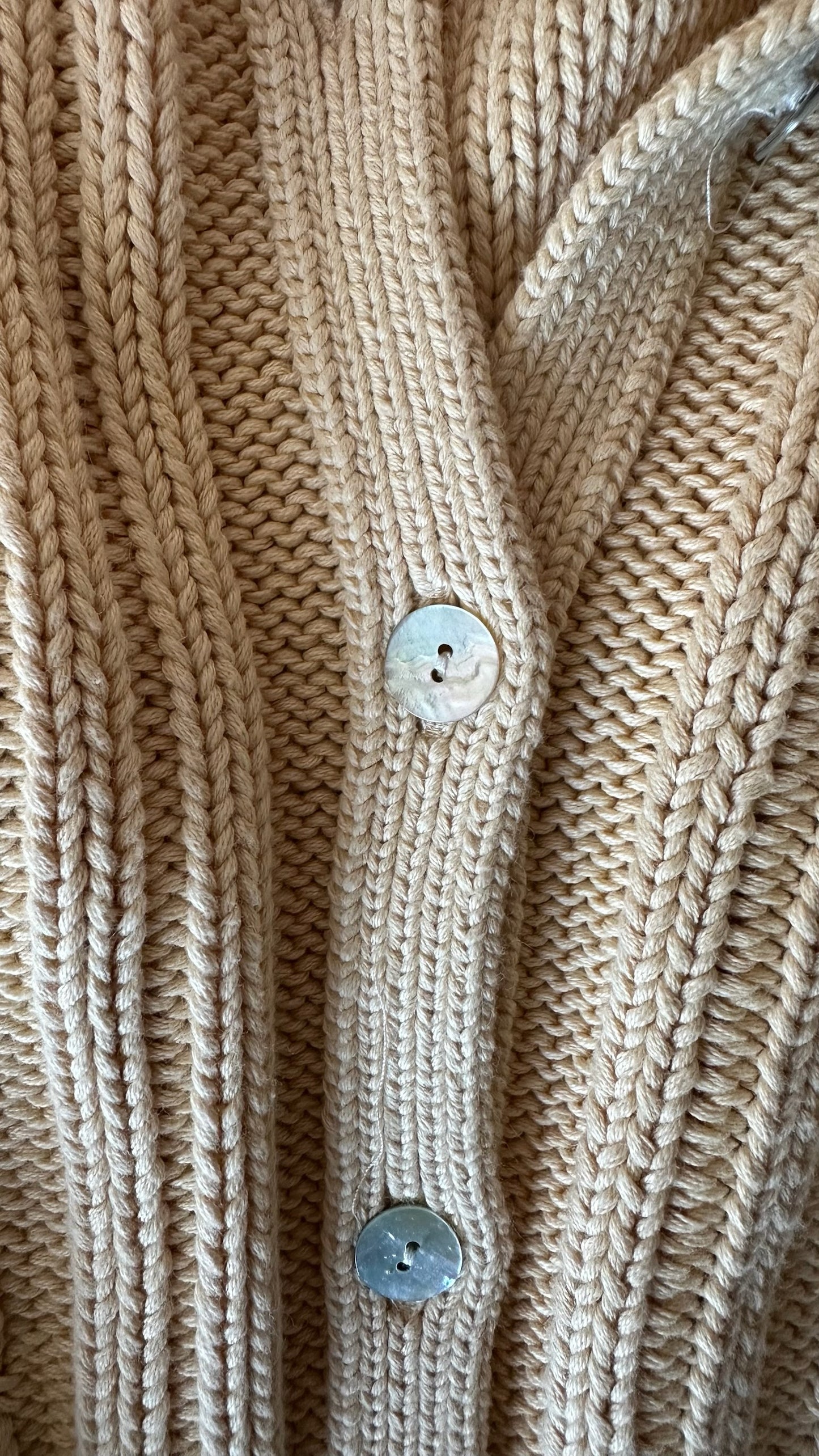 & other stories butter yellow cream knitted cardigan medium UK 10-12 vgc w25