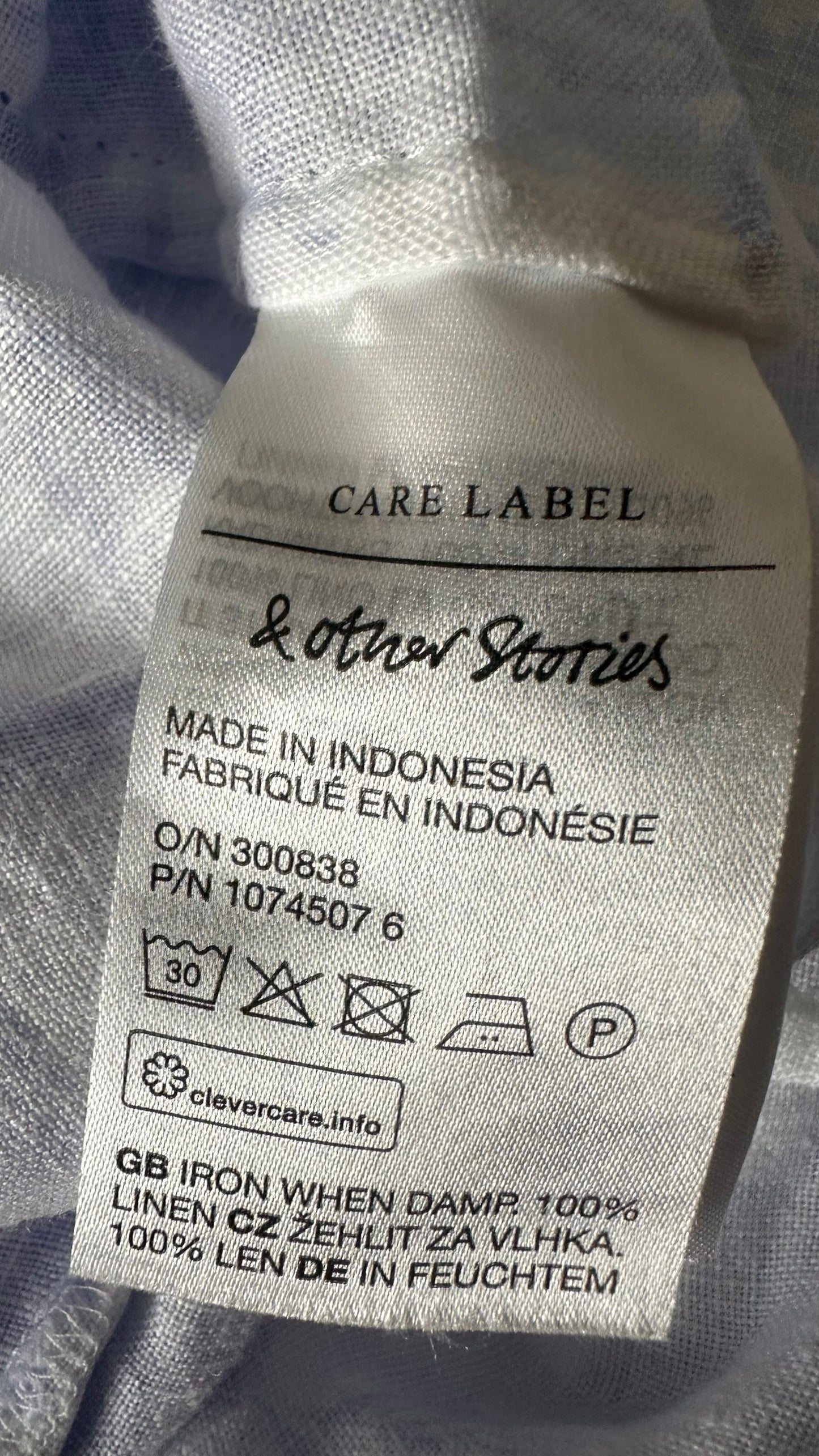 & Other stories blue white floral linen jumpsuit holiday medium M UK 12 vgc