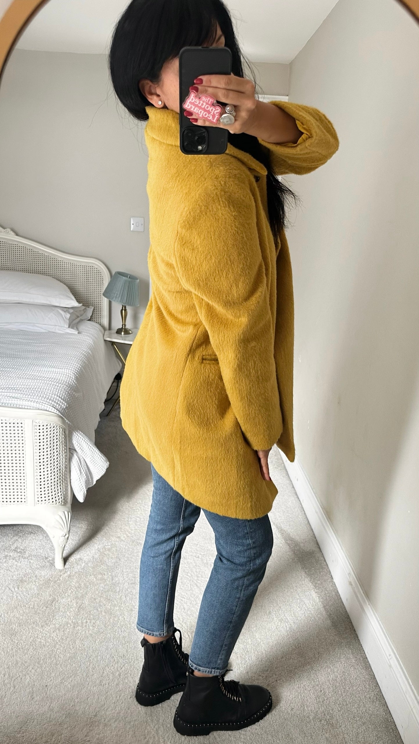 Yumi mustard orange yellow coat large UK 12-14 vgc