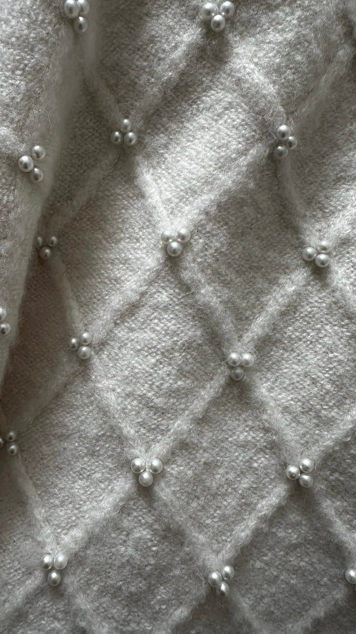 M&S white pearl knit jumper large L UK 12 excellent condition