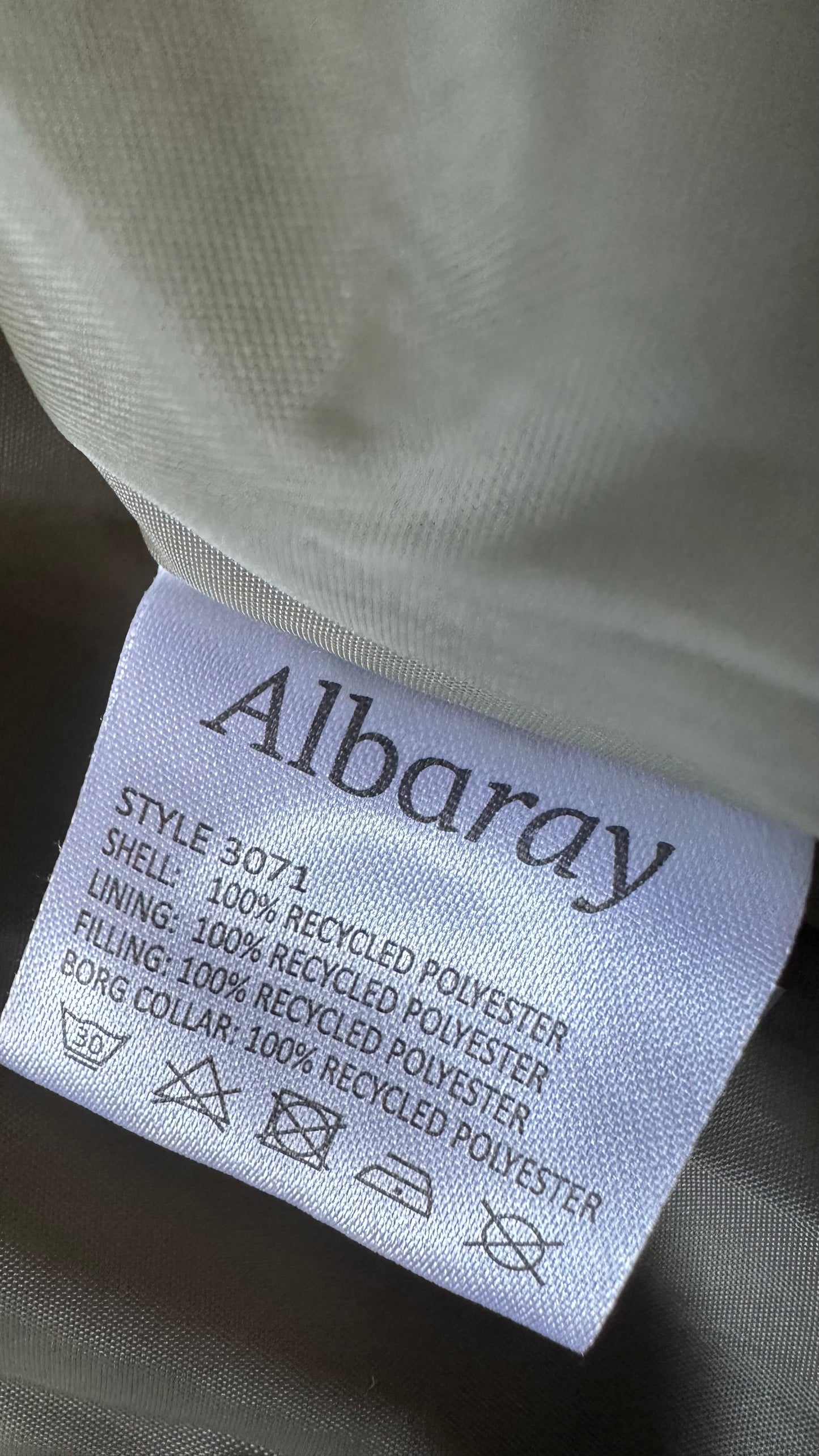 Albaray khaki green quilted puffa coat medium large UK 12-14 vgc