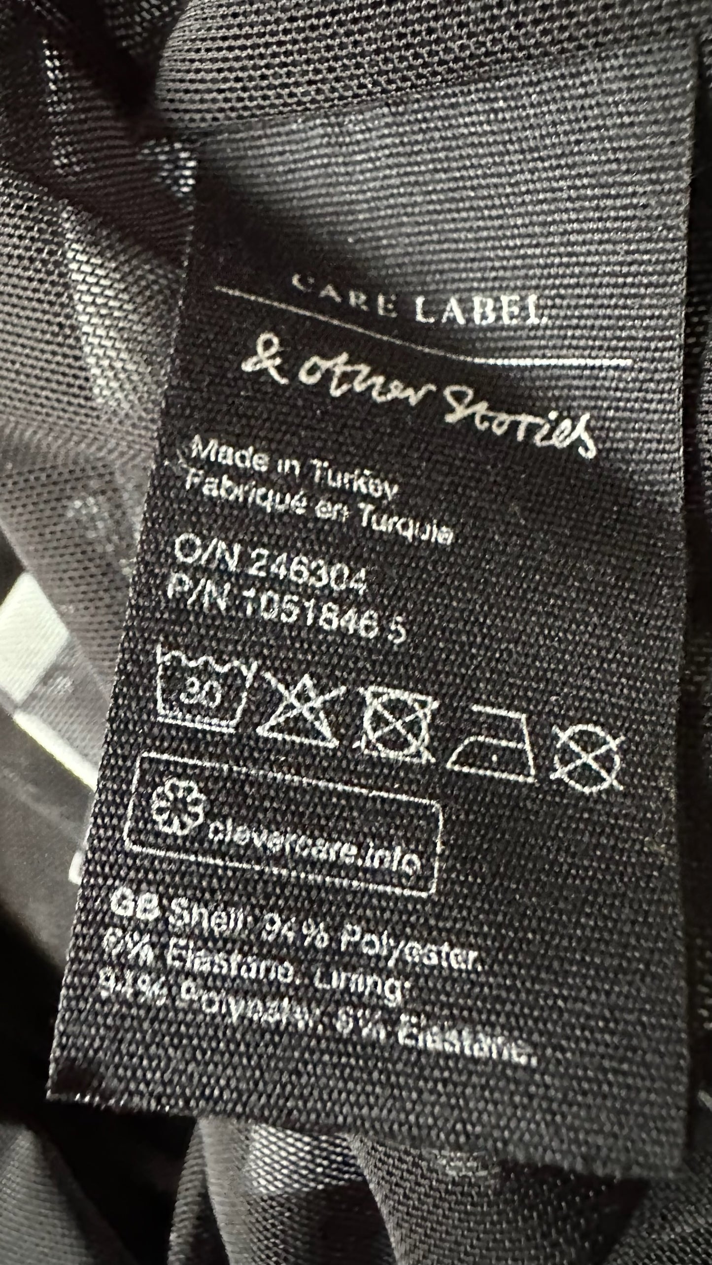 & other stories black white gingham check midi dress large UK 12 vgc w25