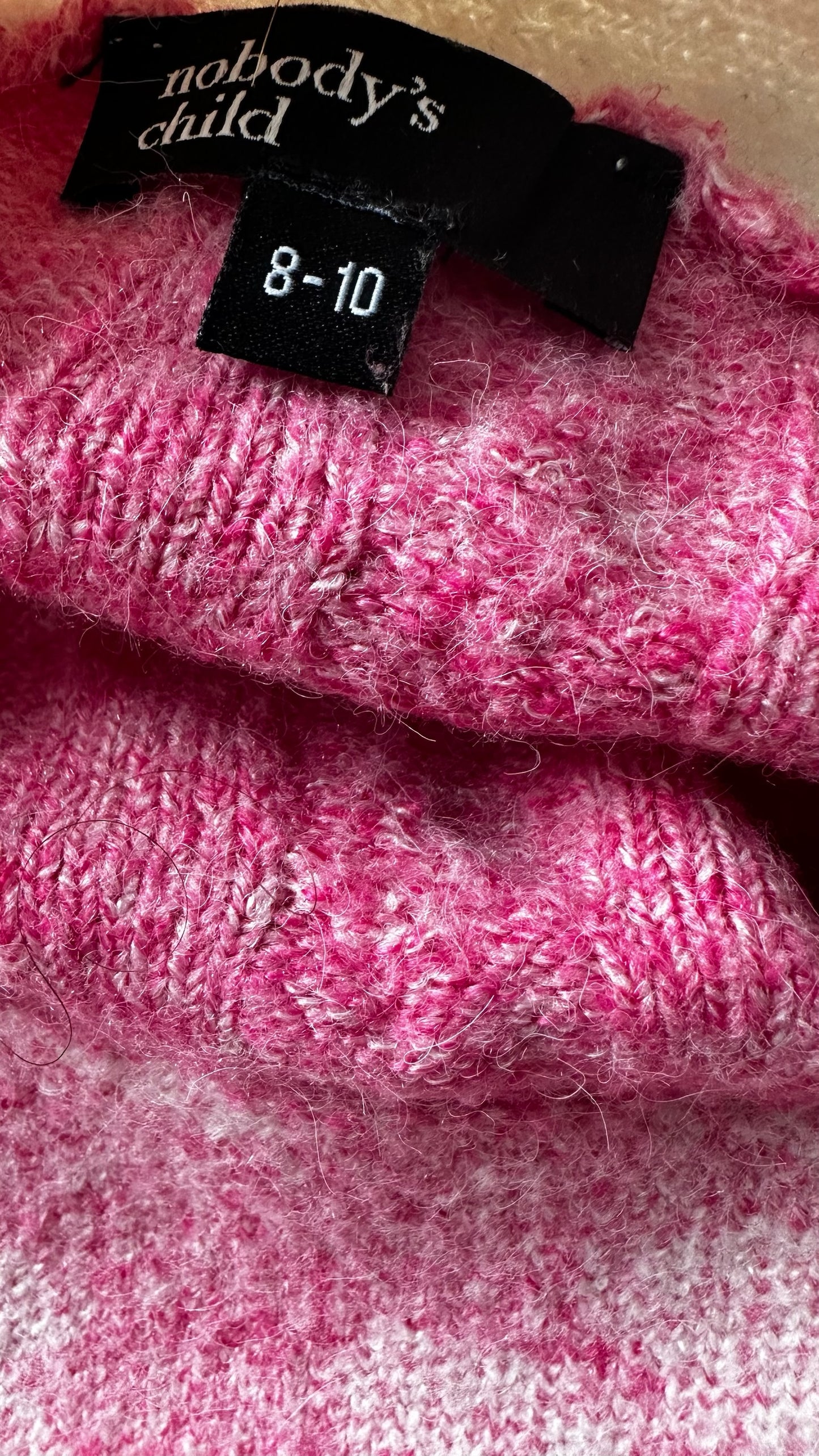 Nobody's child candy pink knitted cardigan medium UK 10-12 vgc