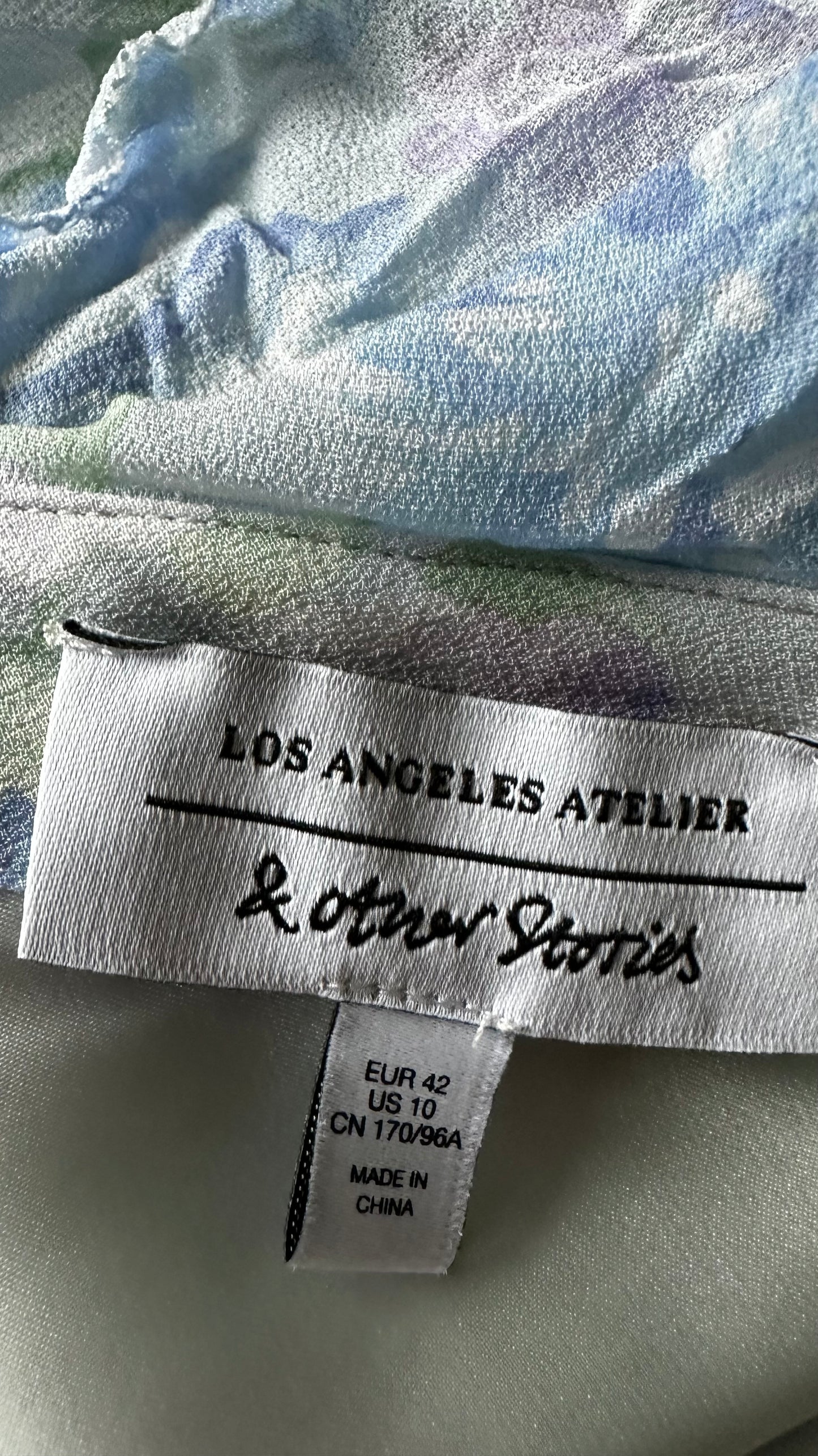 & other stories light blue lilac midi long event dress medium UK 14 vgc