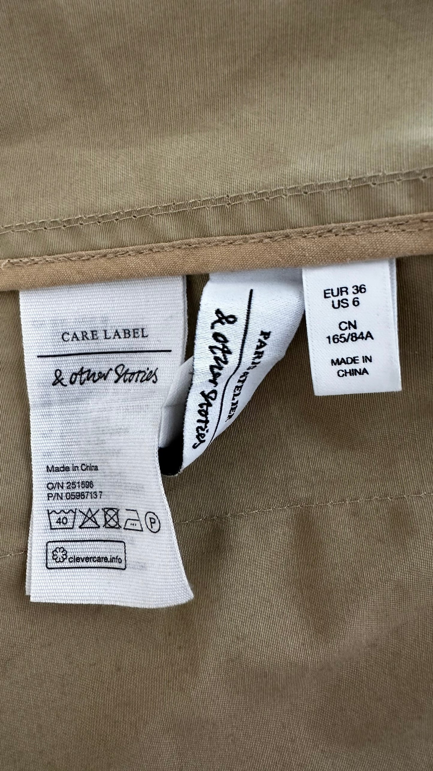 &other stories beige camel utility mac jacket medium M UK 10 excellent used condition