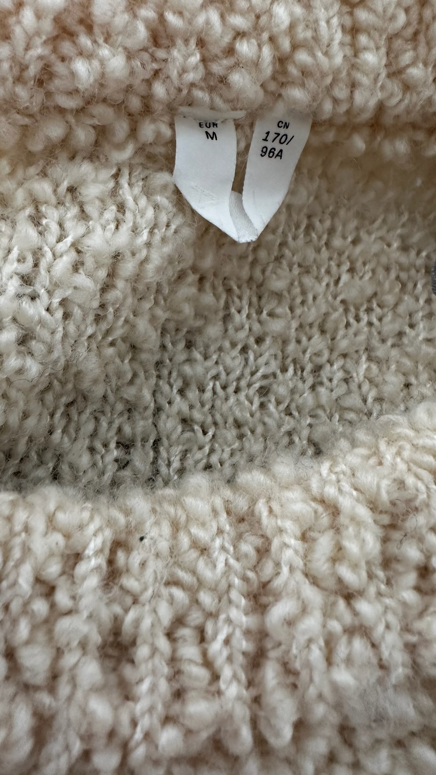 Arket butter yellow cream knitted wool blend oversized jumper extra large UK 14 vgc