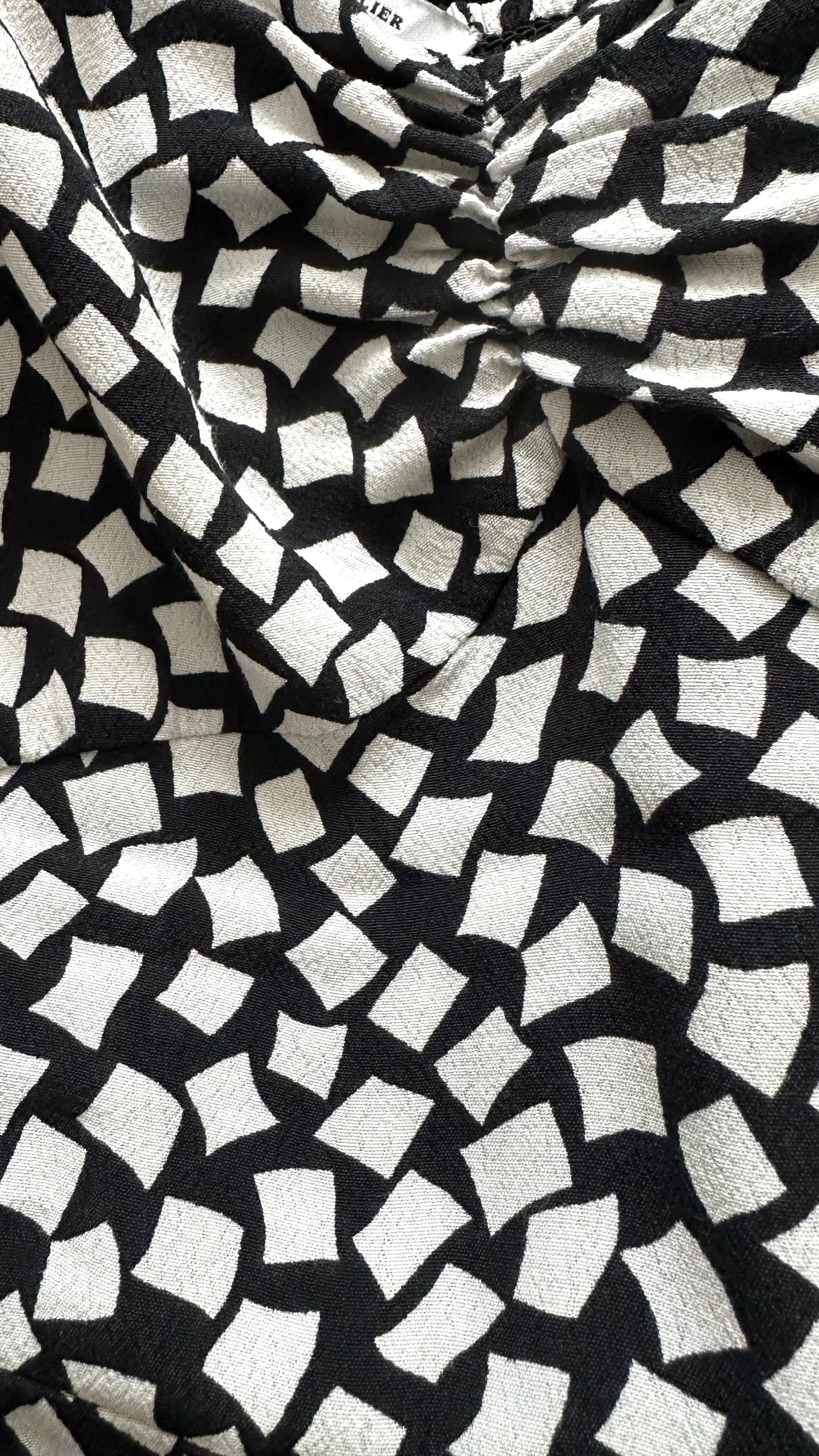 & other stories black and white square print split midi dress large UK 12-14 vgc