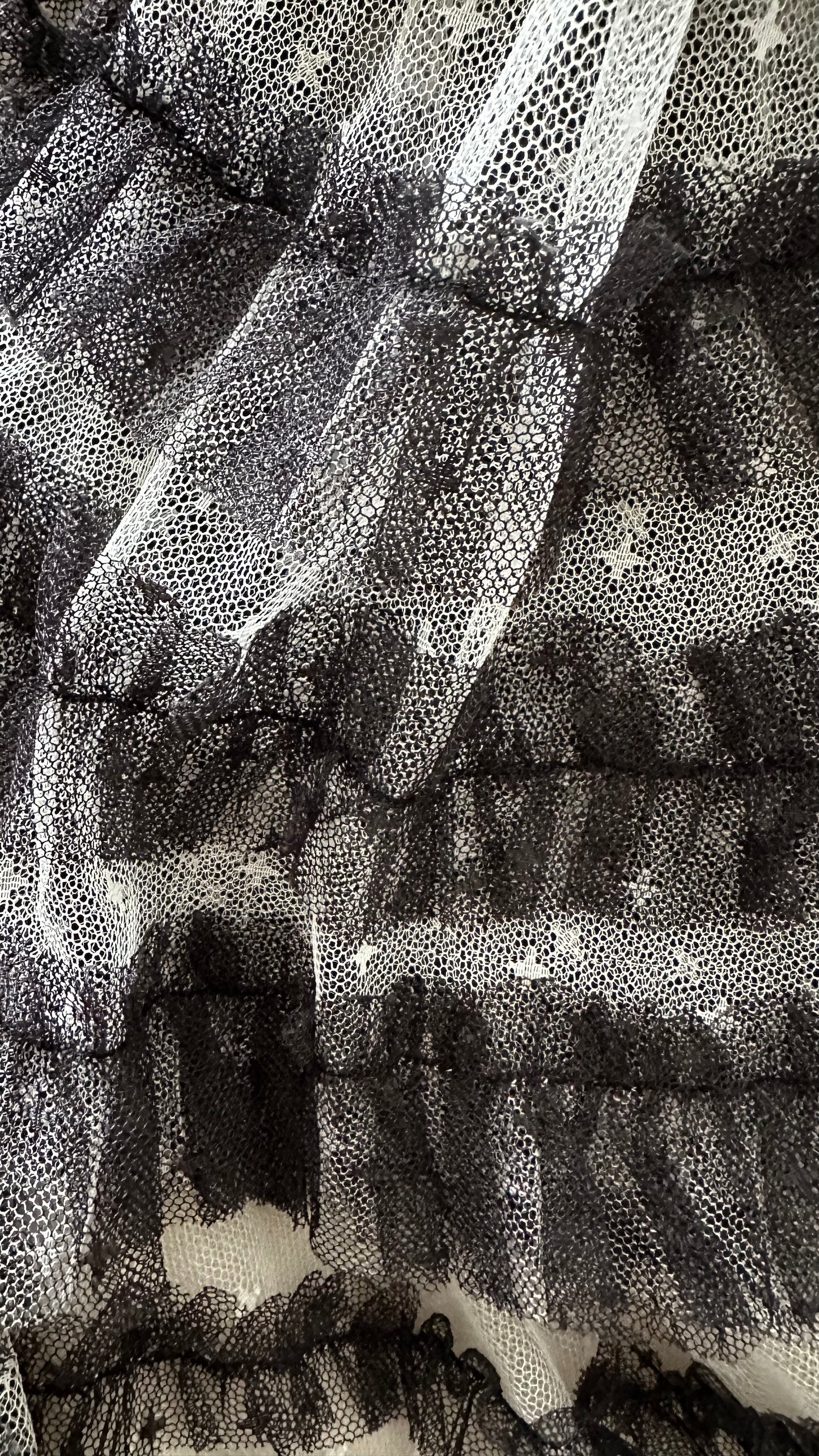 Needle & Thread @ Net a Porter black cream tulle event party dress small UK 8 vgc