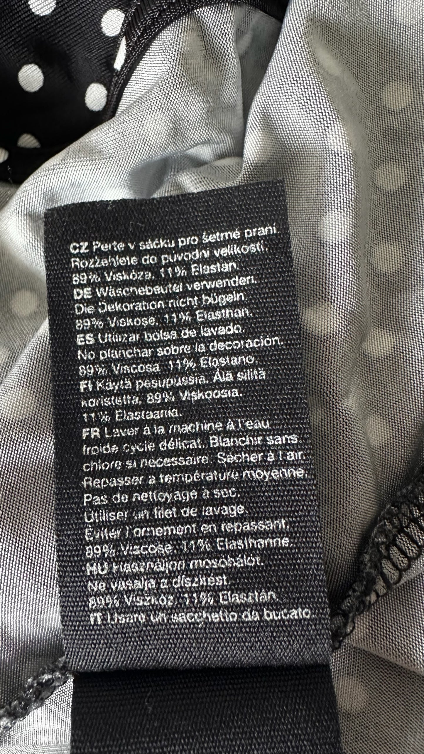 & other stories navy blue black white polka dot maxi dress UK 14-16 vgc