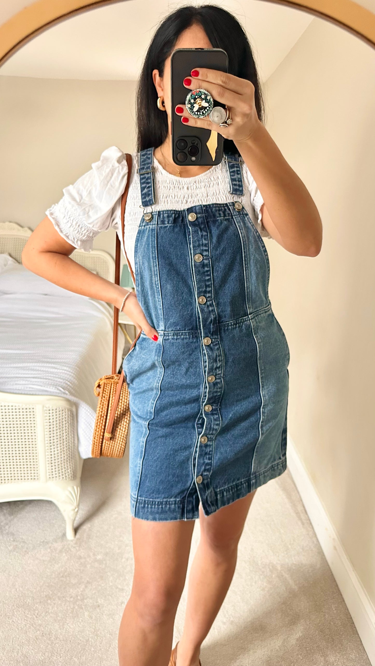 Oliver Bonas denim jeans dungaree dress extra large UK 14 mini
