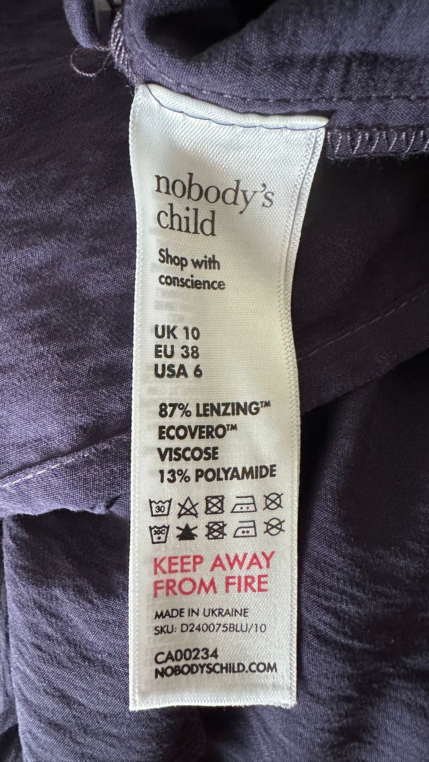 Nobody’s Child navy blue indigo midi side split bnwt new UK 10 medium