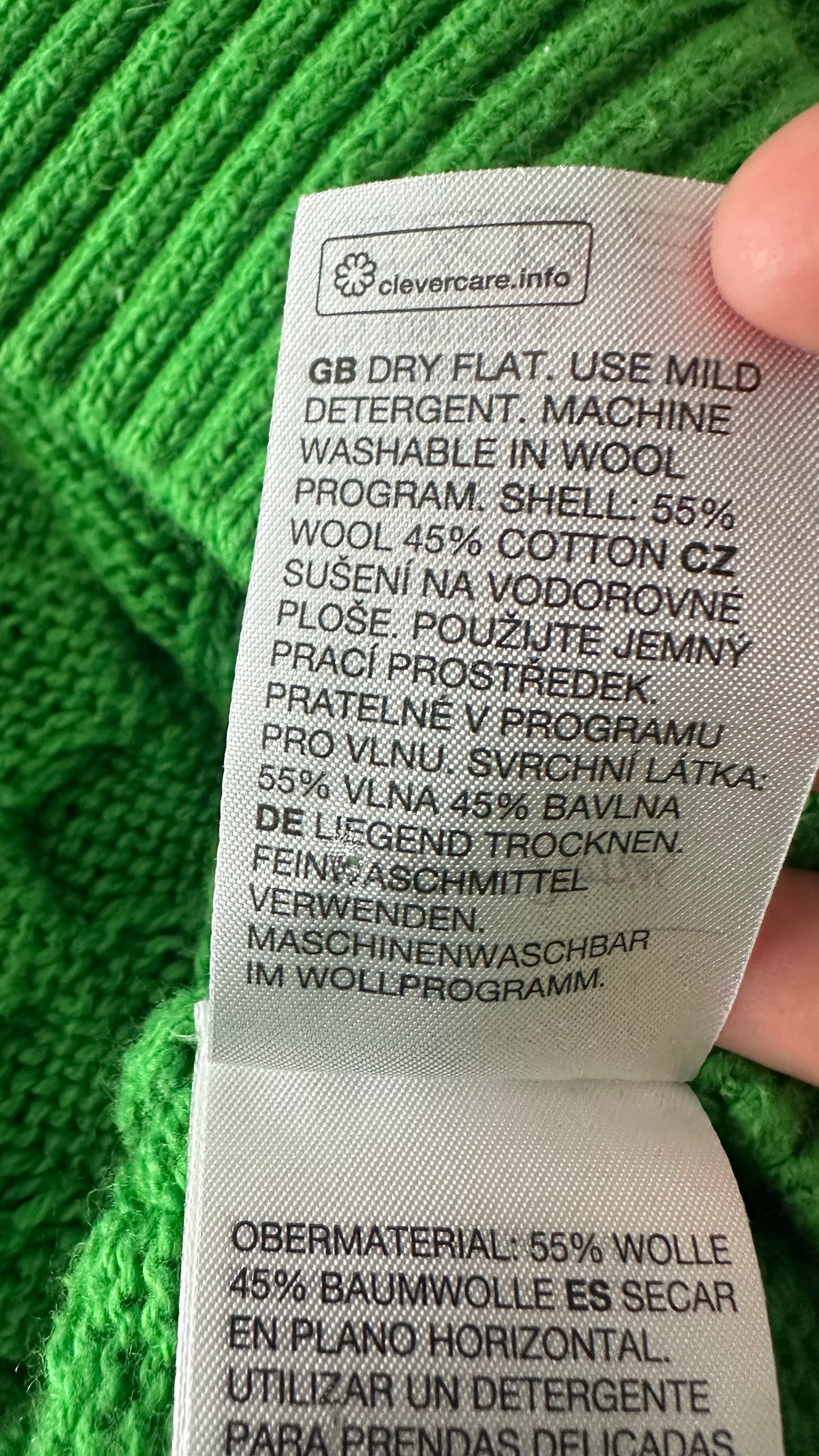 & other stories pea green knitted jumper large UK 12 vgc w25