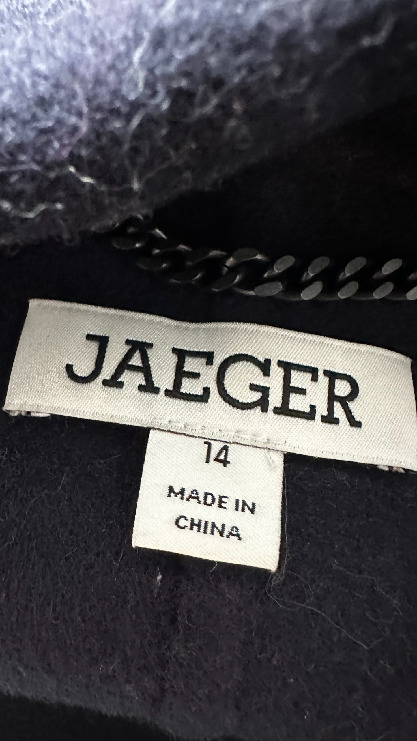 Jaeger navy blue wool blend long line coat extra large UK 14 vgc