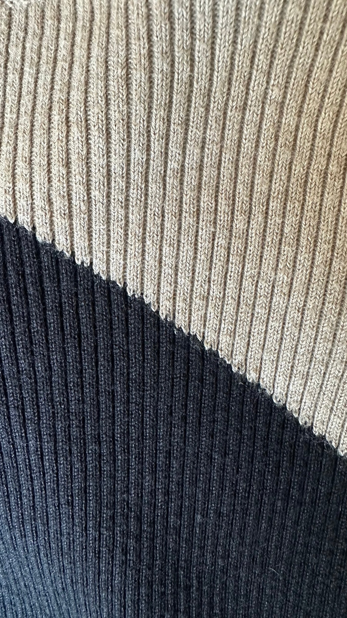 Mint velvet black beige contrast knitted jumper long sleeve top jumper extra large XL UK 14 excellent used condition