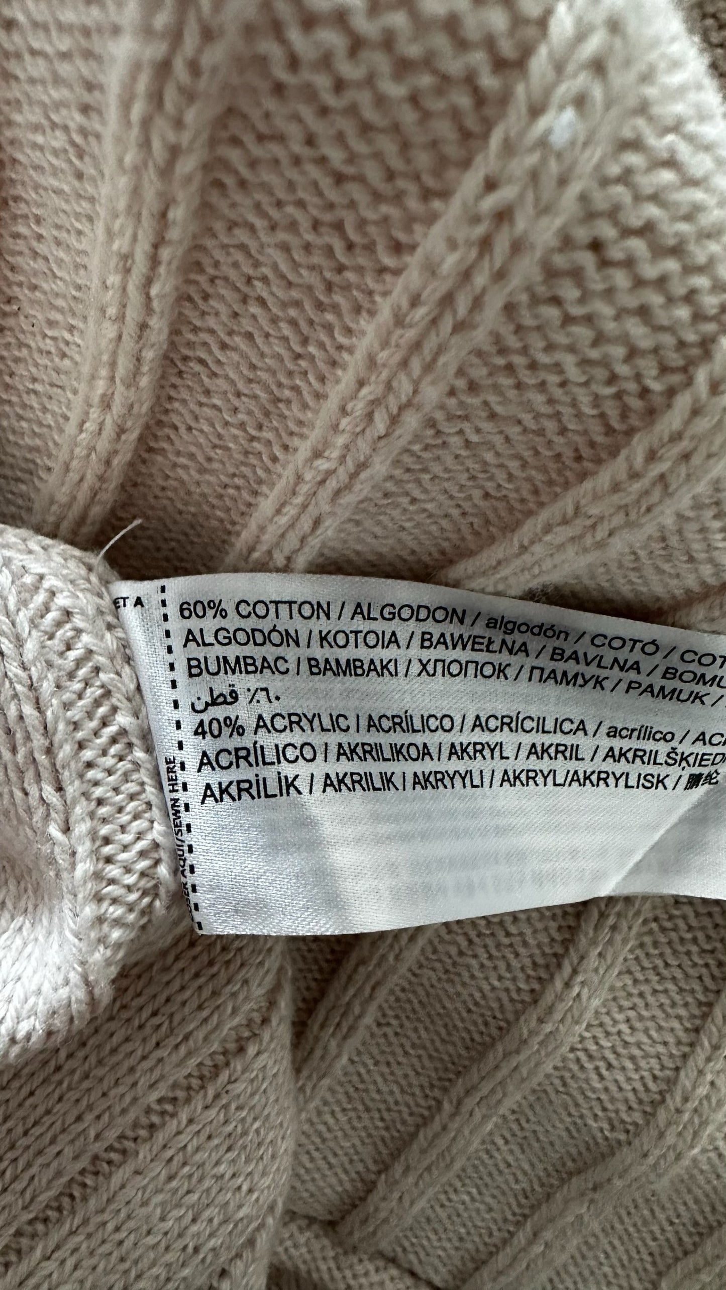 Mango beige cream ribbed knitted long midi dress UK 10 vgc