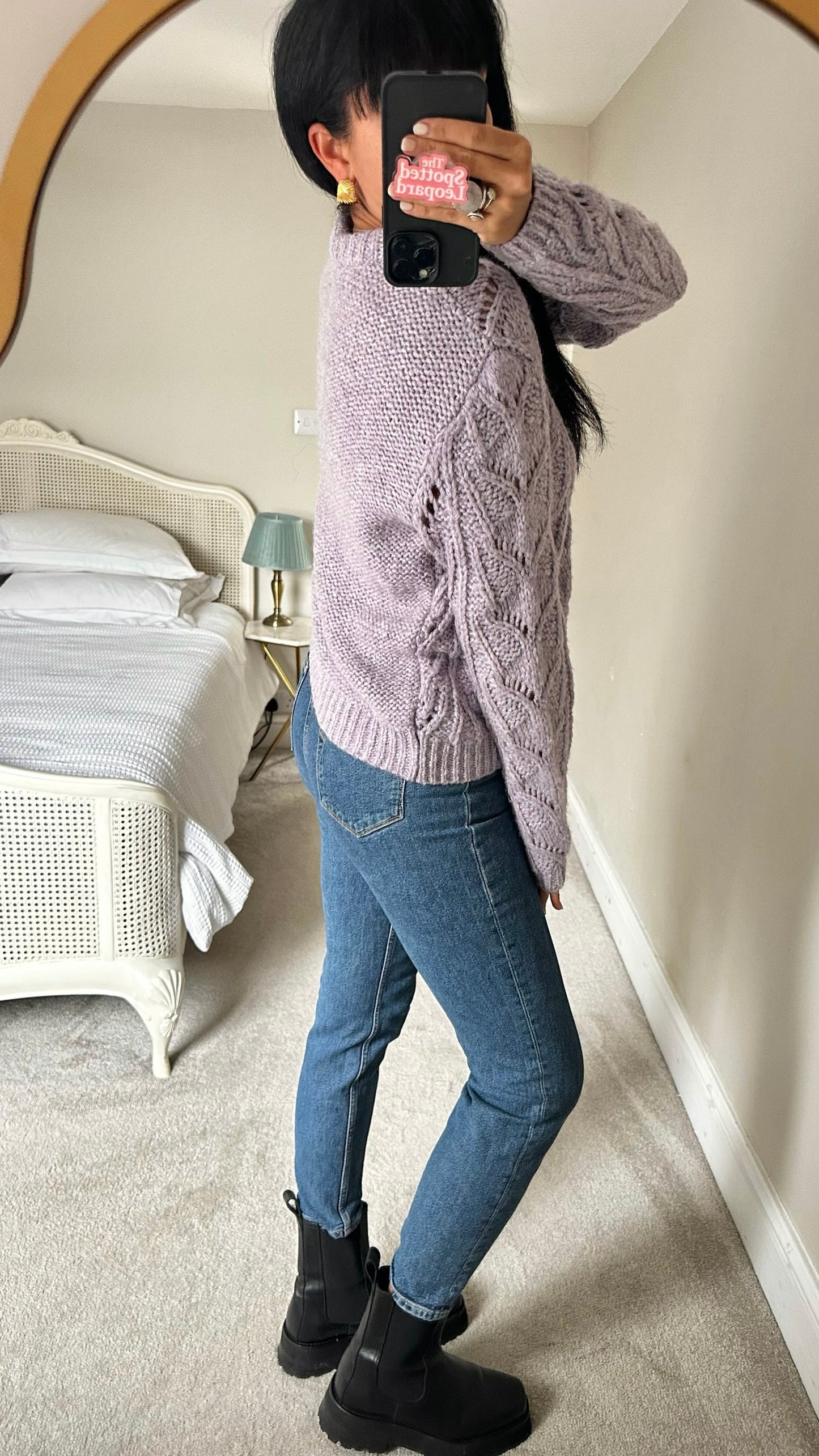 Nine Savannah Miller lilac mohair alpaca wool blend knit jumper large L UK 12 excellent used condition