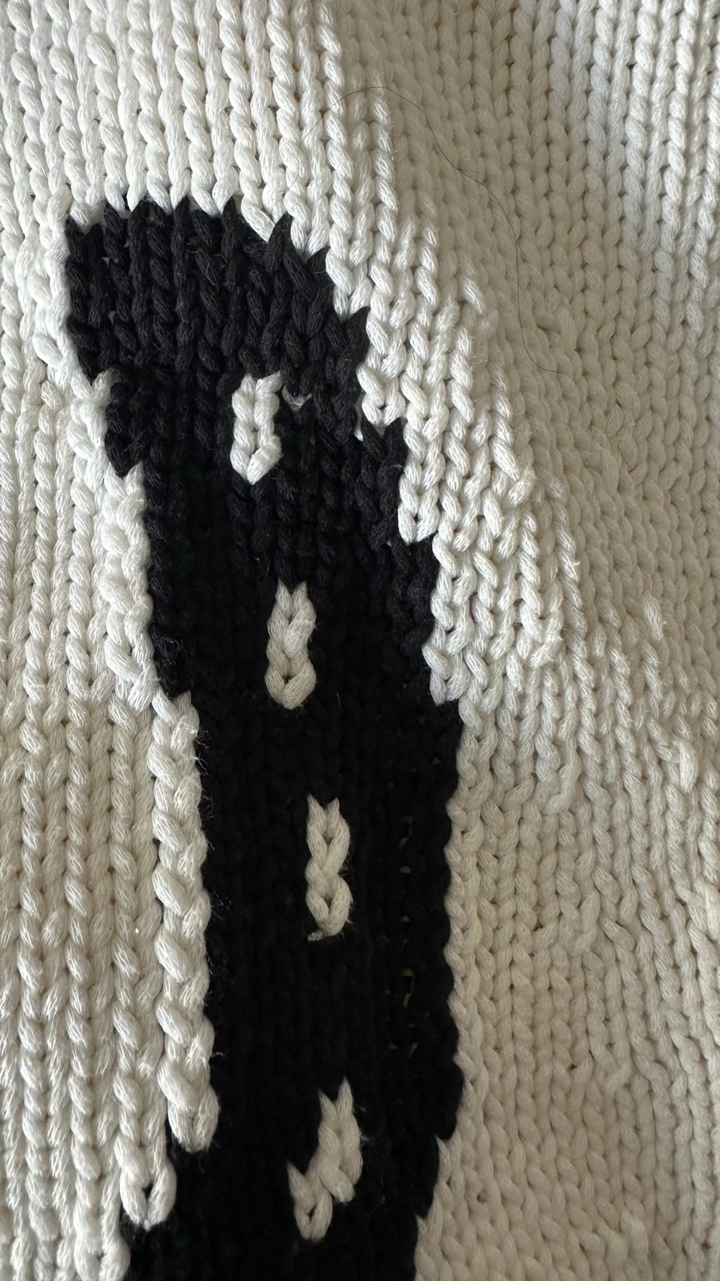 Anthropologie white black lucky horseshoe knitted jumper small medium SM UK 8-10 excellent used condition