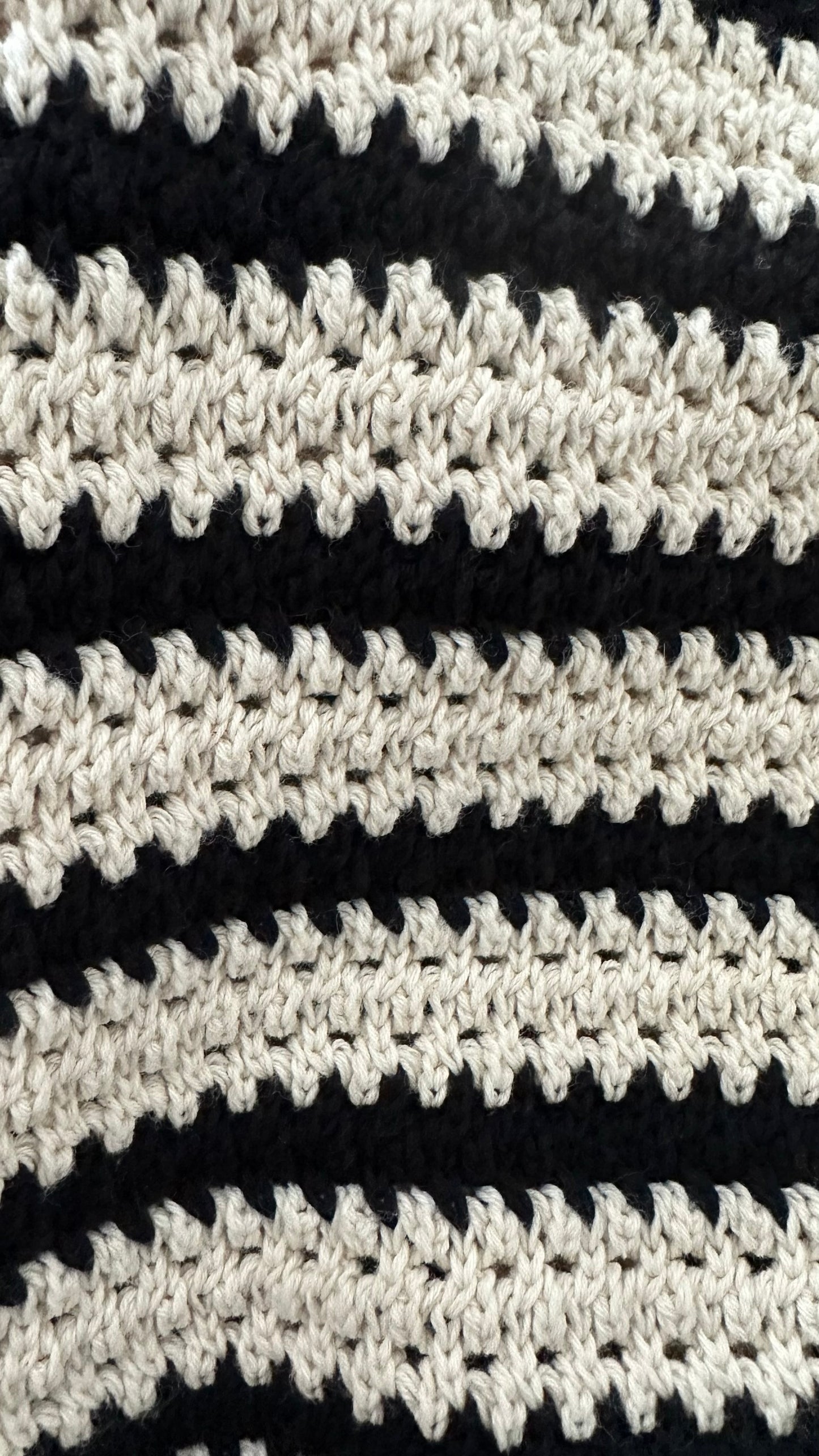 Zara cream black stripe crotchet knit longline jumper dress XL extra large UK 14 vgc W25