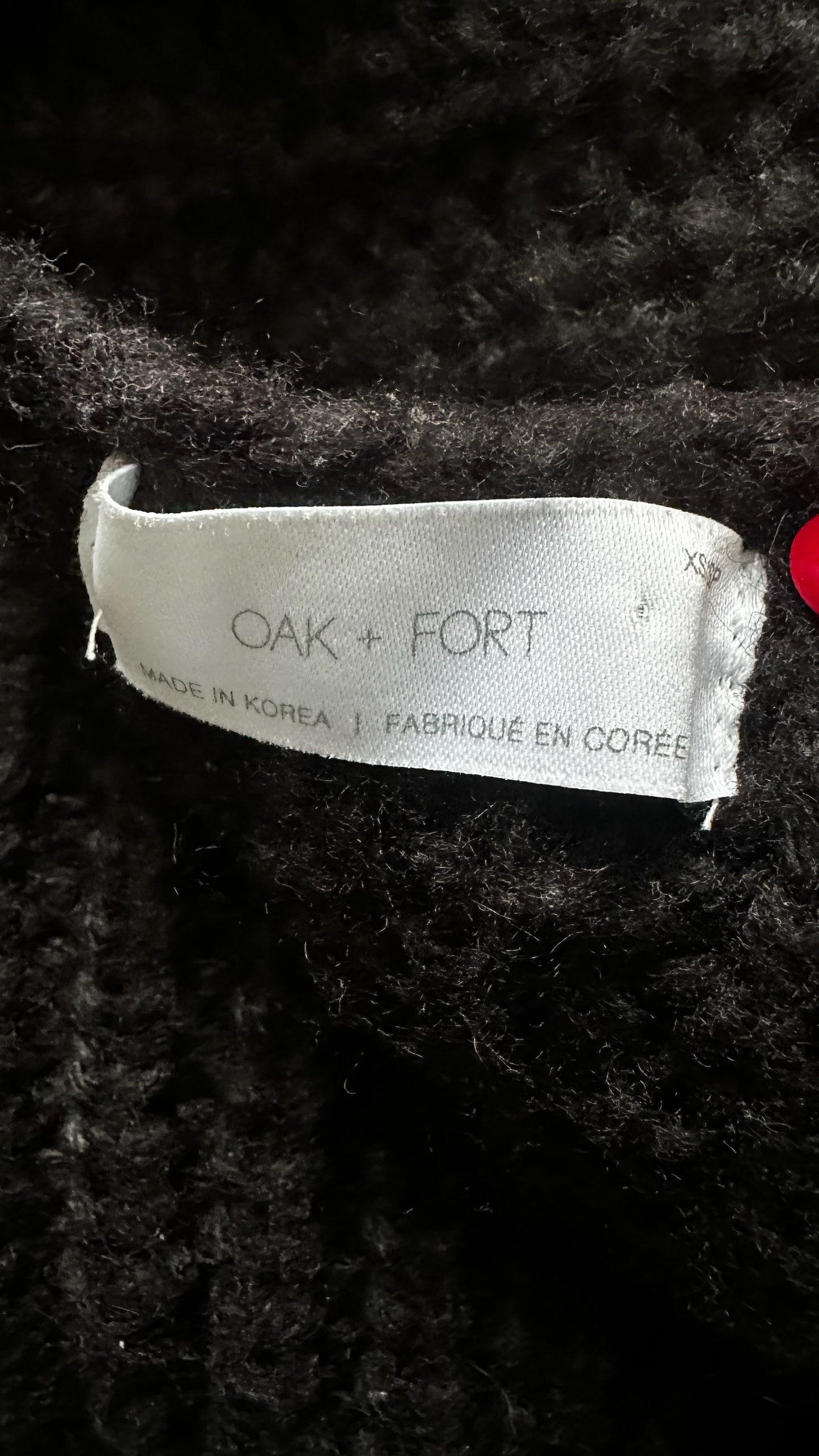 Oak + Fort black chunky knit wool blend cardigan large UK 12 vgc