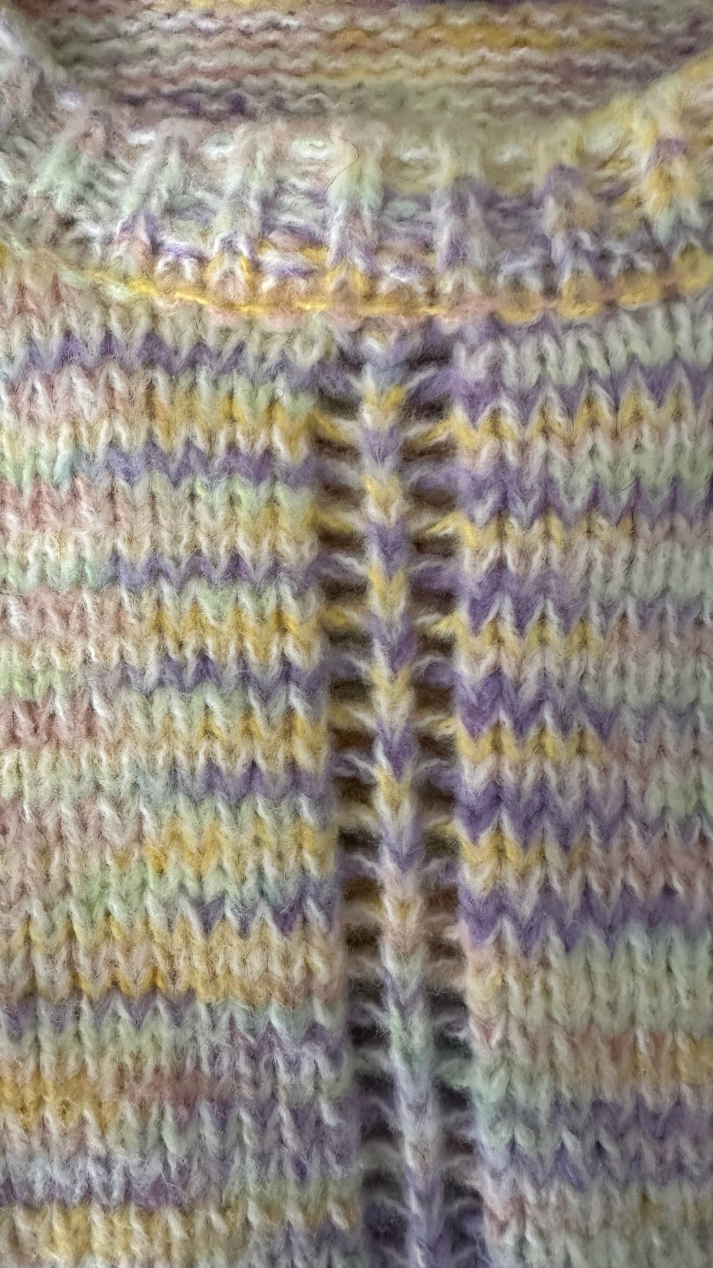 Oliver bonas lilac yellow pink purple multi colour knitted waistcoat medium UK 10 vgc w25