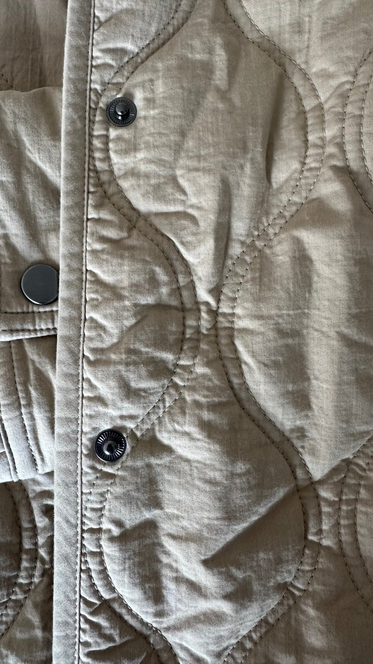 & other stories beige cream sand quilted coat jacket large UK 12 vgc