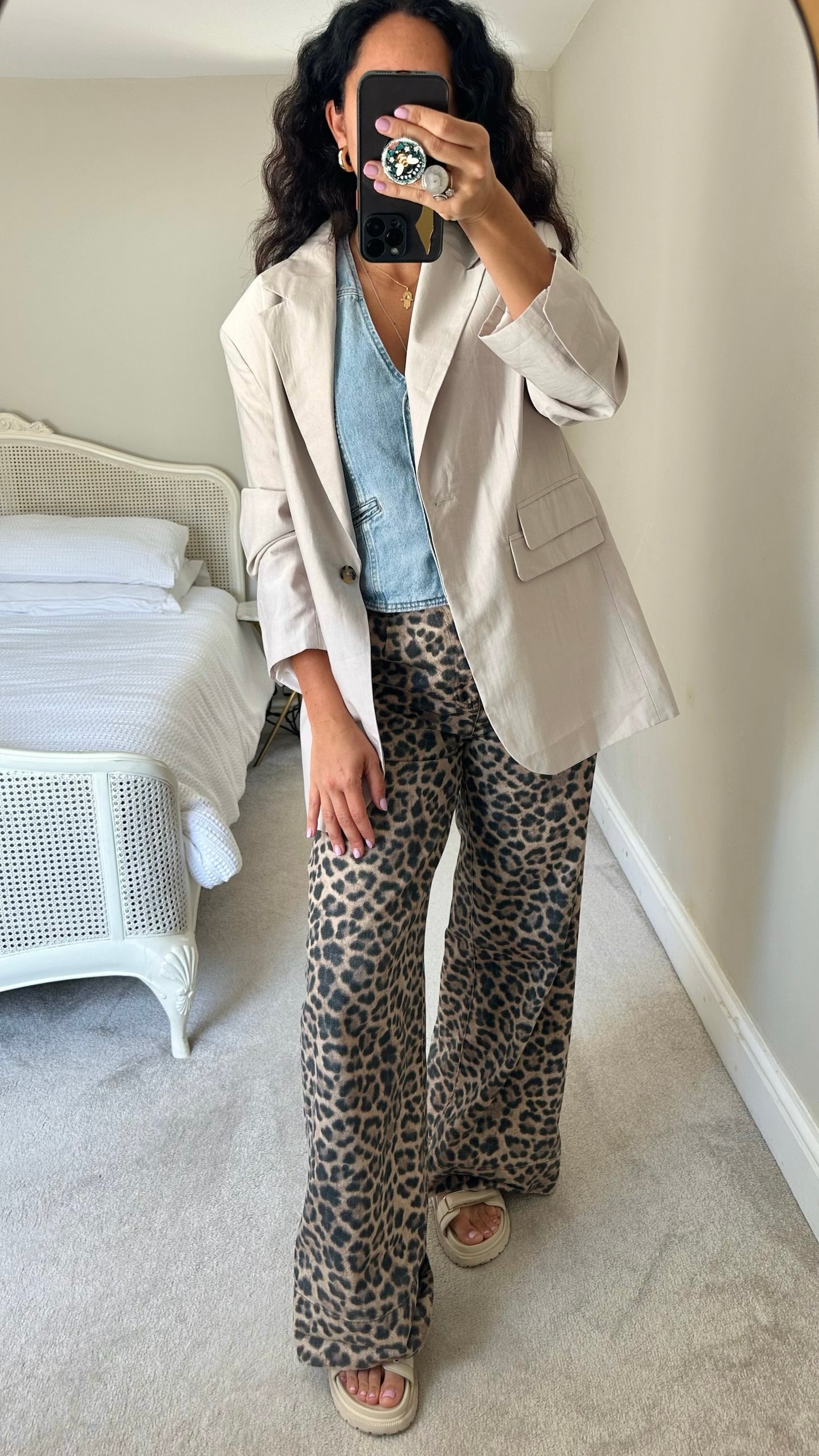 Topshop stone oversized blazer large L UK 12 excellent condition