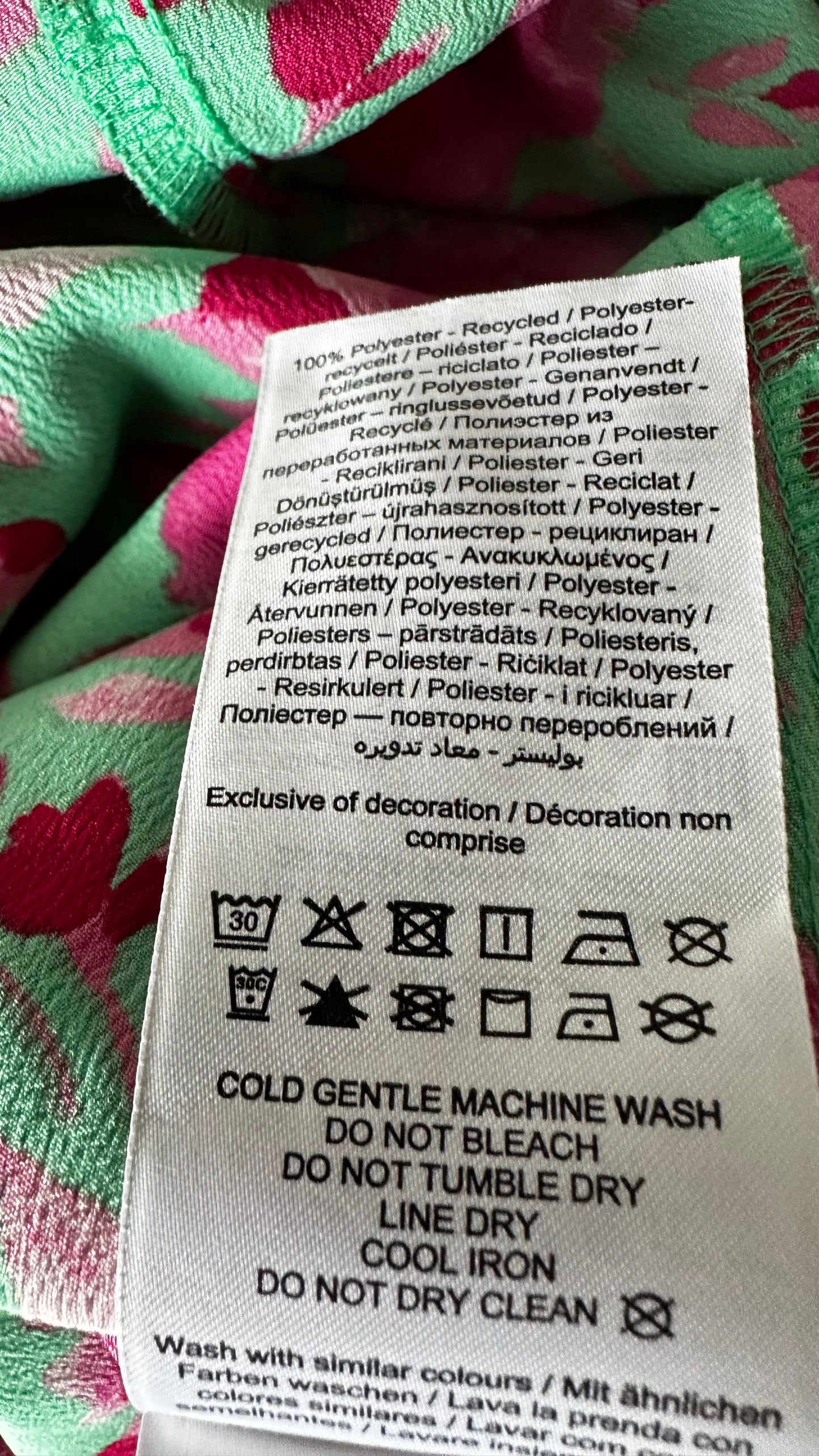 YAS turquoise green pink fuchsia floral event midi long dress small UK 8-10 vgc