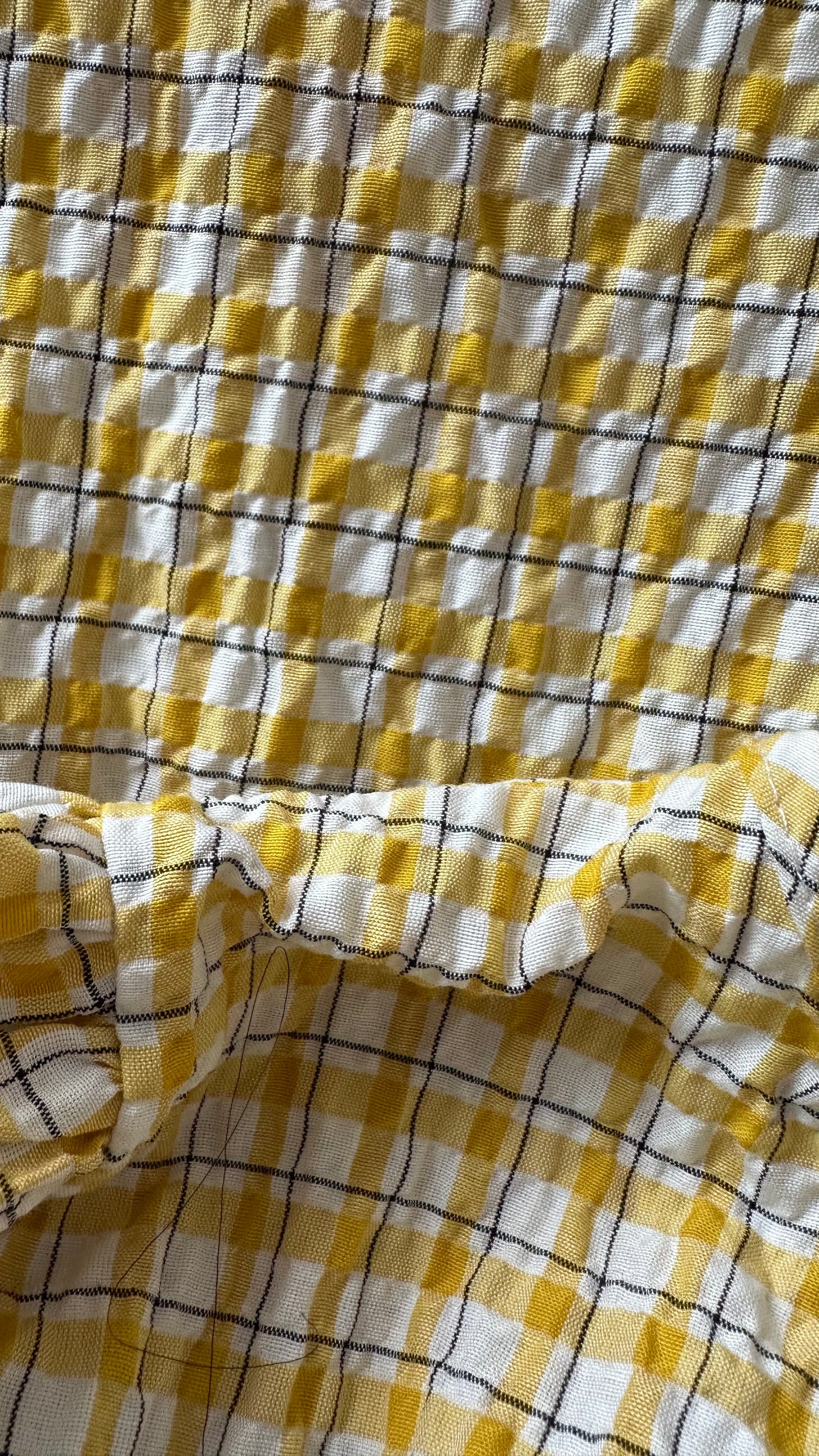 ASOS mustard yellow gingham check long midi dress small UK 10 petite vgc