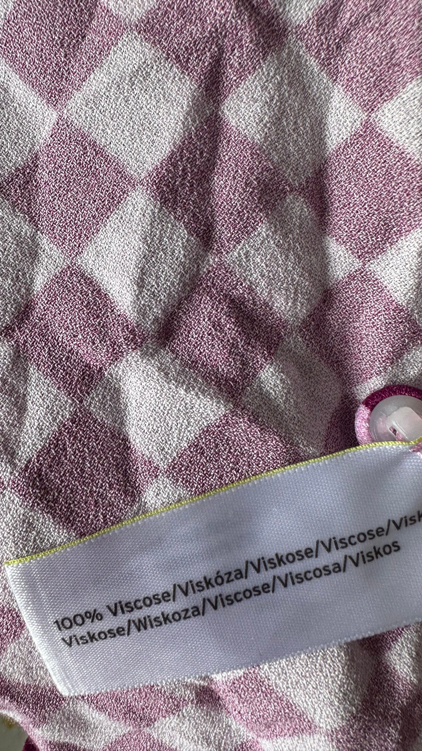 Ghost lilac purple check gingham chequered midi long dress event wedding small UK 8-10 vgc