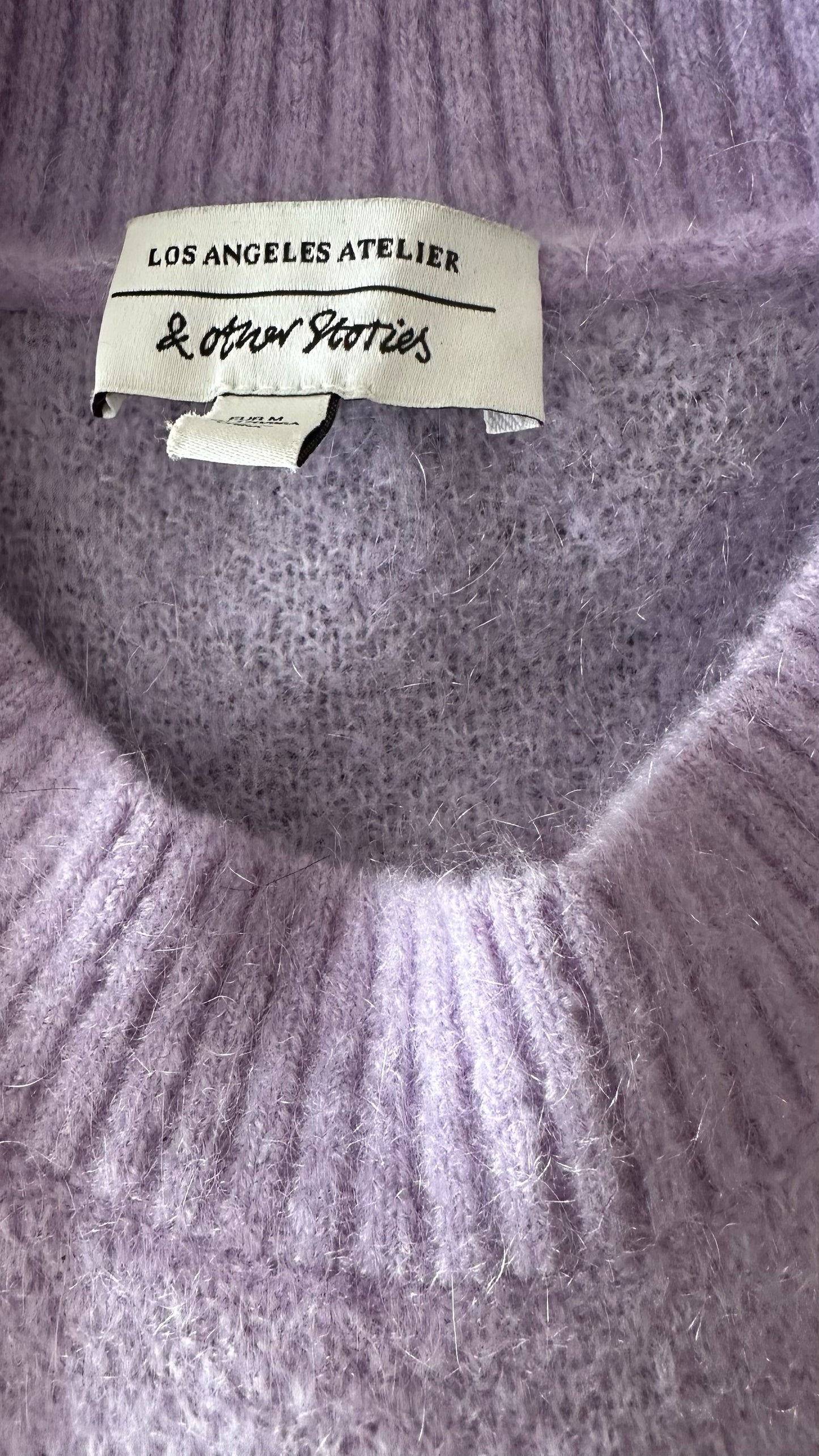& other stories lilac mohair wool blend knitted jumper medium UK 12 vgc w25