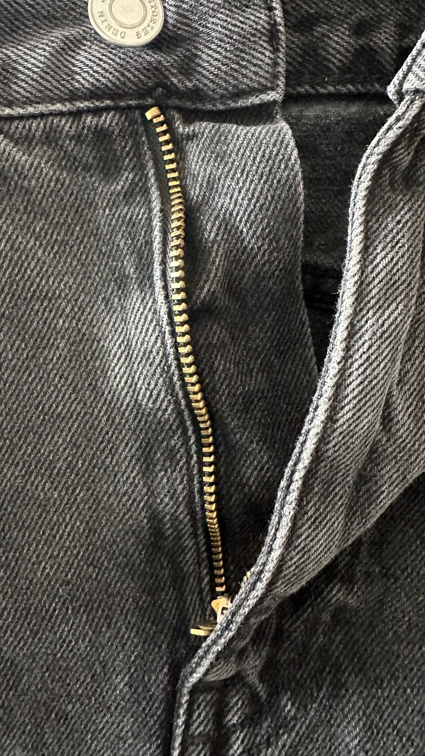 & other stories black denim longline front split skirt medium UK 10 vgc