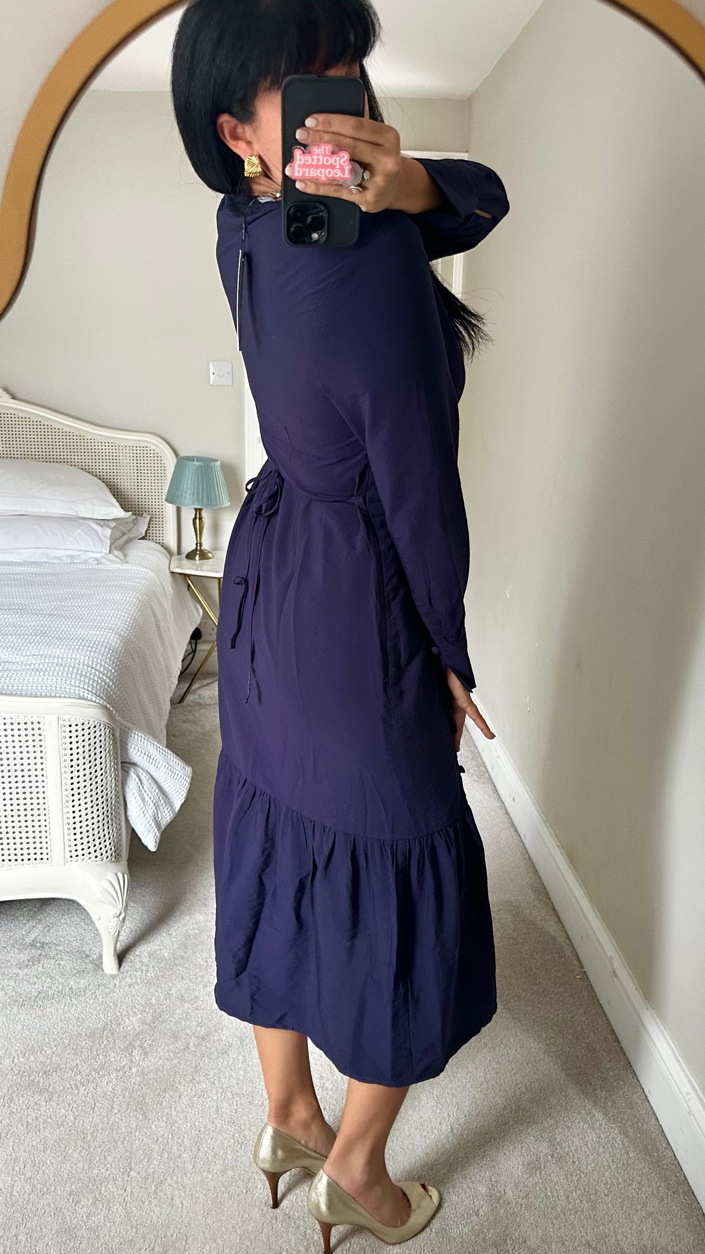 Nobody’s Child navy blue indigo midi side split bnwt new UK 10 medium