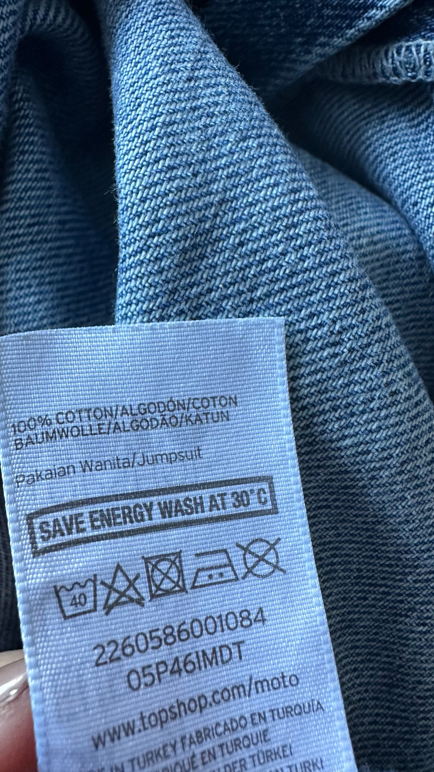 Topshop cropped denim dungaree jumpsuit small UK 8 vgc