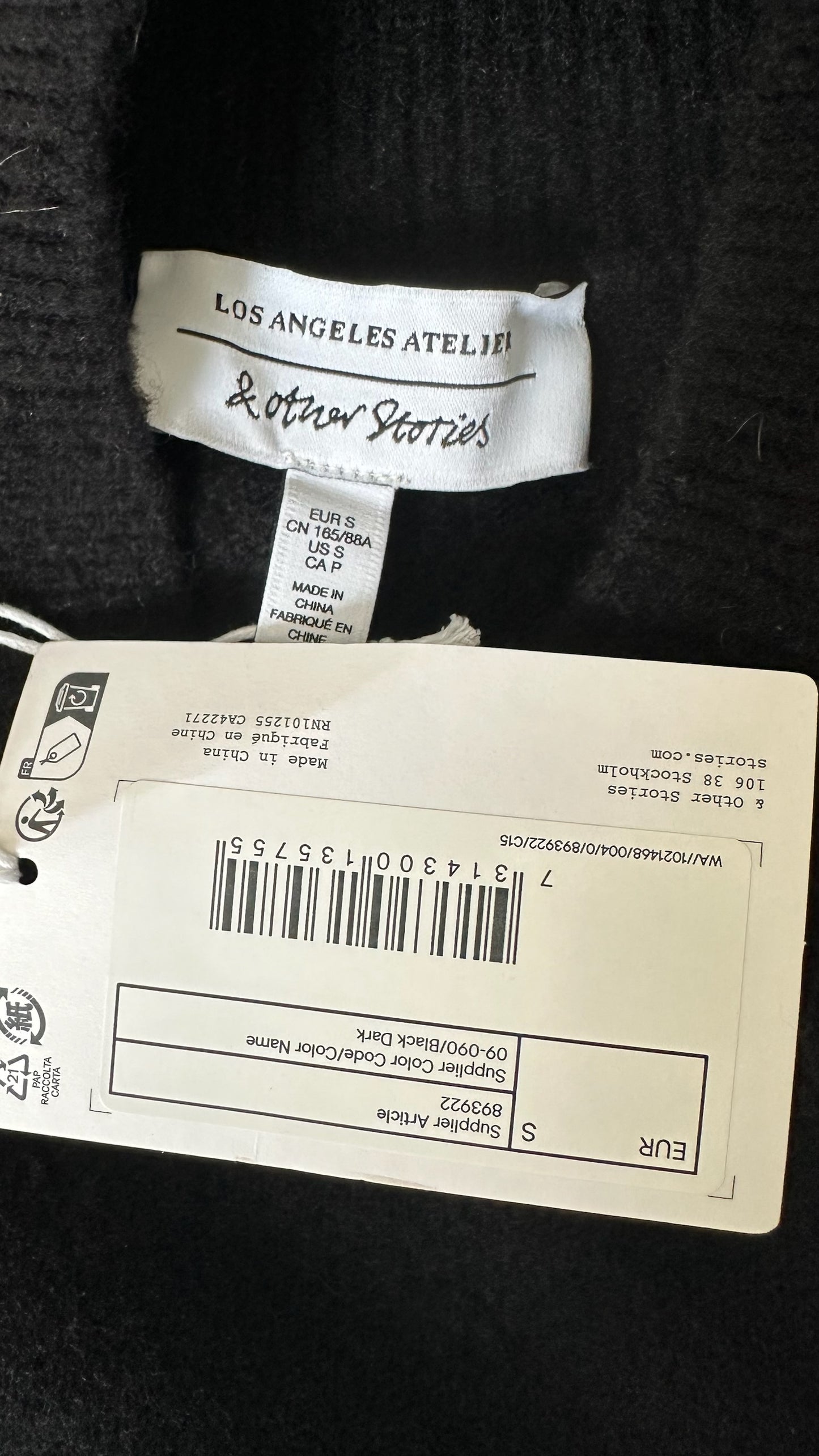 & other stories black knitted jumper dress small UK 8-10 vgc w25