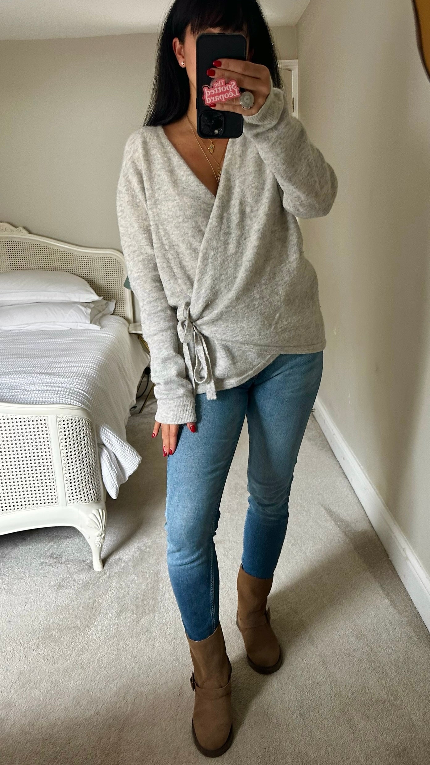 Cos grey marl alpaca wool blend wrap cardigan extra large UK 14 vgc