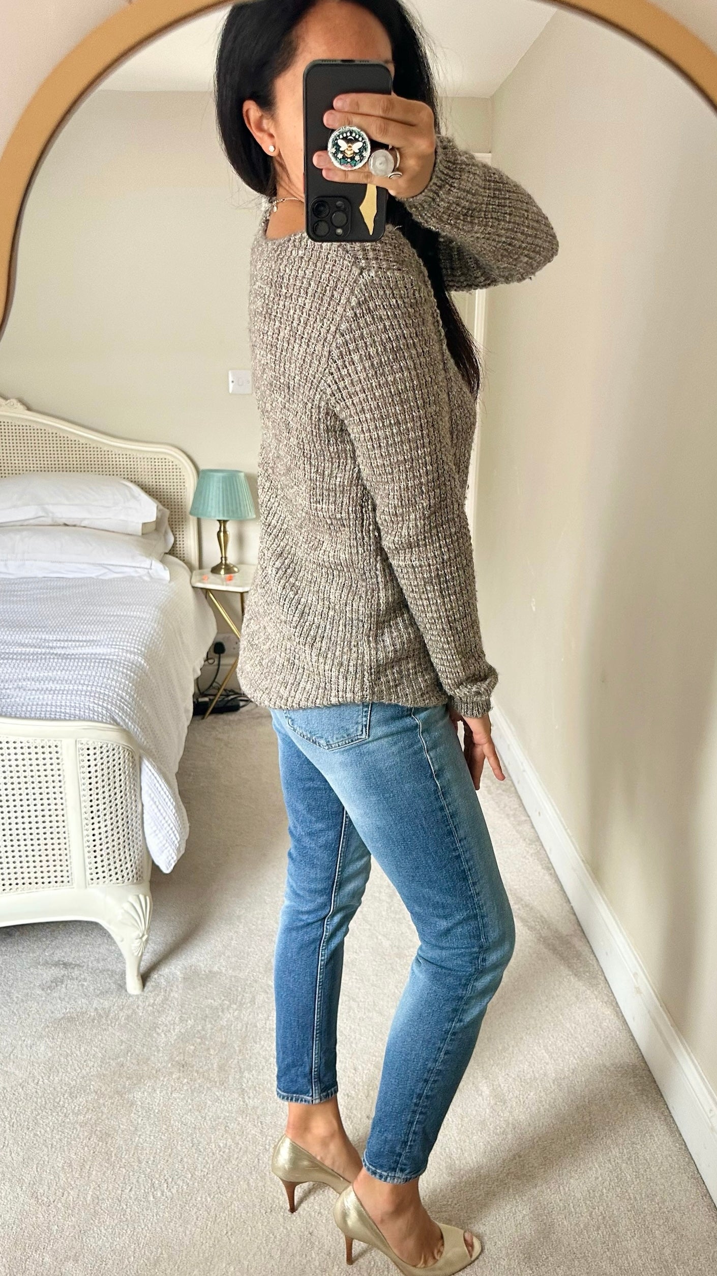 Yerse @Anthropologie grey silver wool blend jumper medium M UK 10 excellent used condition W25