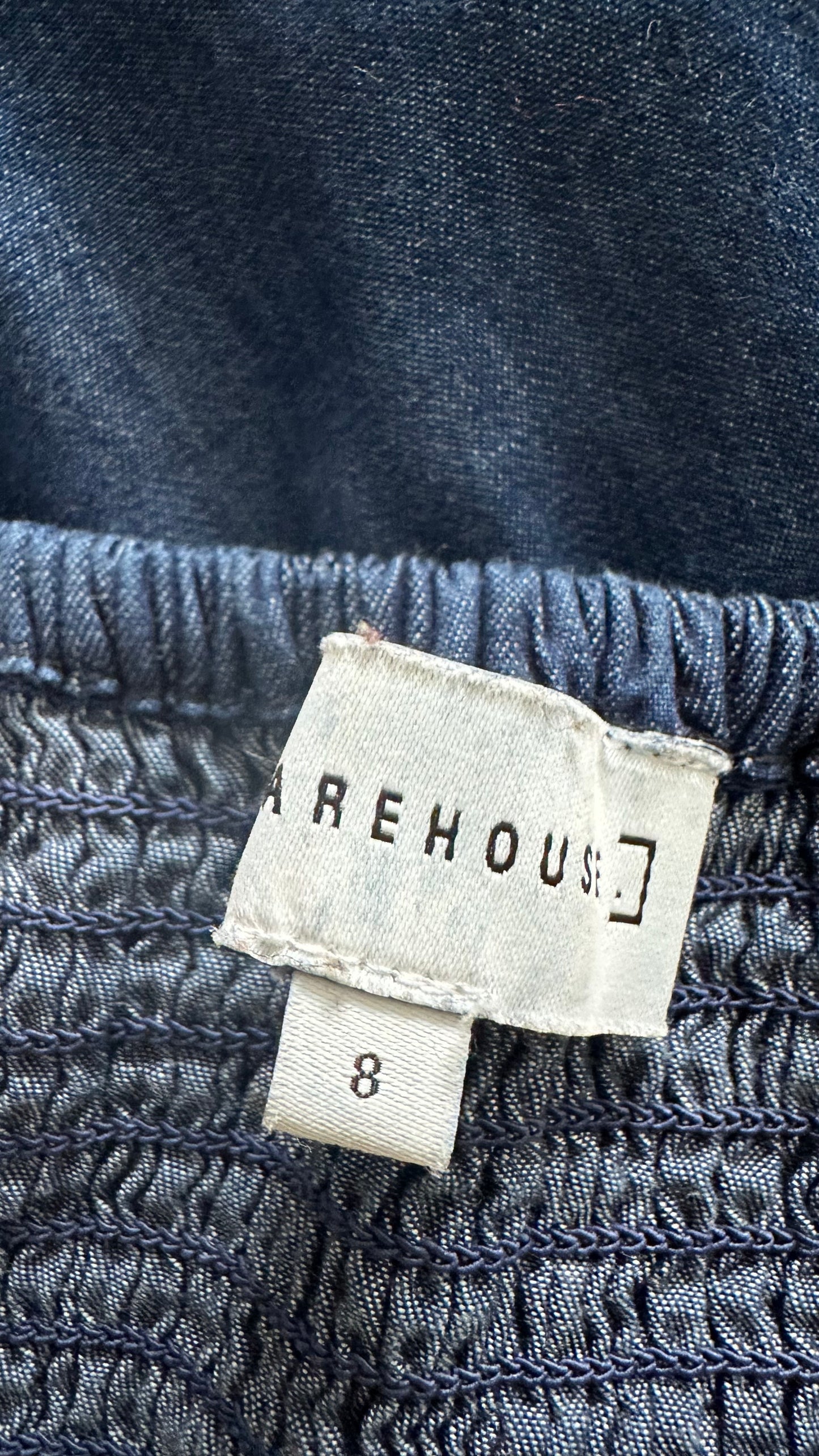 Warehouse denim jeans blue button up midi dress small UK 8 vgc