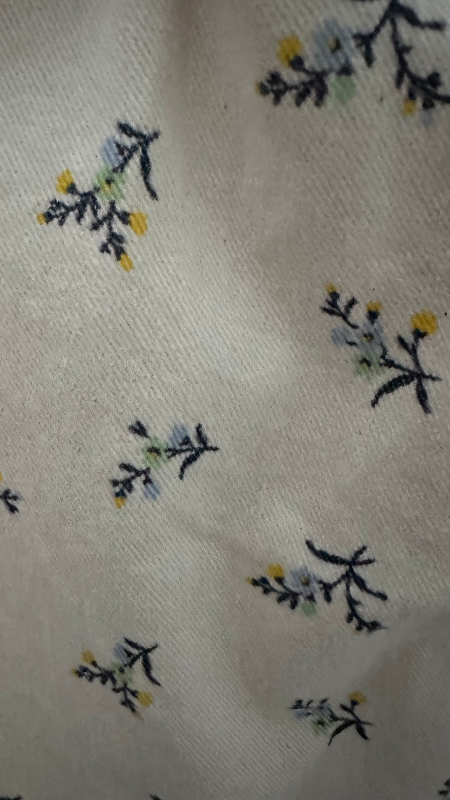Oliver Bonas cream vintage flower print dungarees jumpsuit extra large UK 12 14 vgc