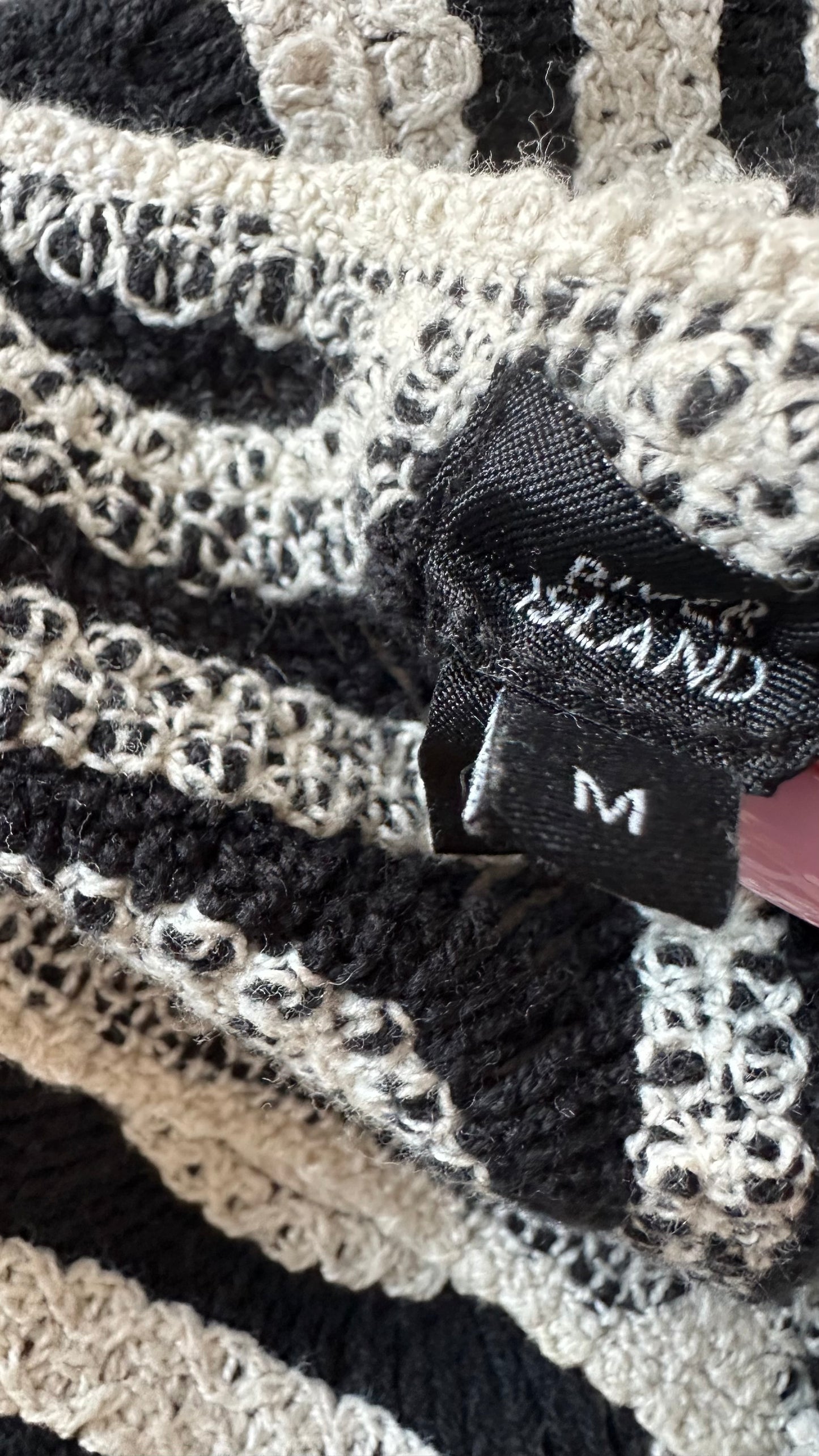 River Island black cream crochet mini holiday dress small medium UK 8 10 12 vgc