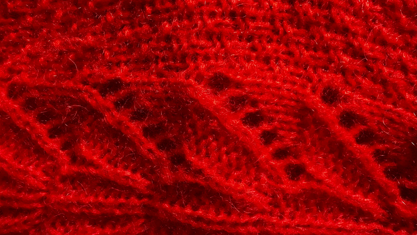 Second Female bright red mohair blend knitted crochet wool blend jumper small UK 8 vgc