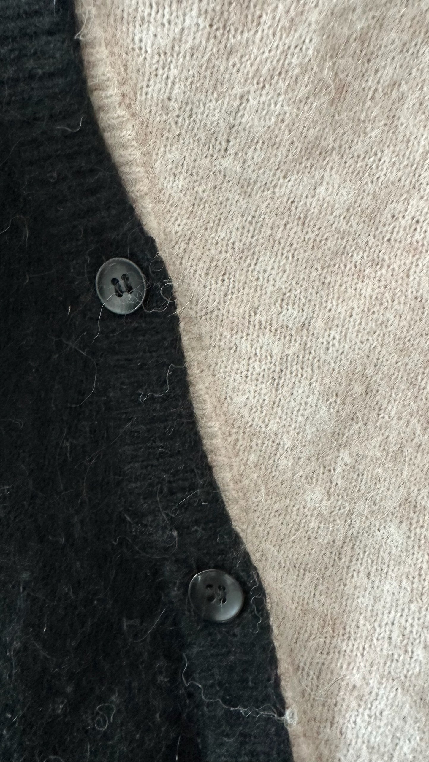 baum und pfergarten beige black asymmetric alpaca blend knitted jumper small UK 8 vgc w25