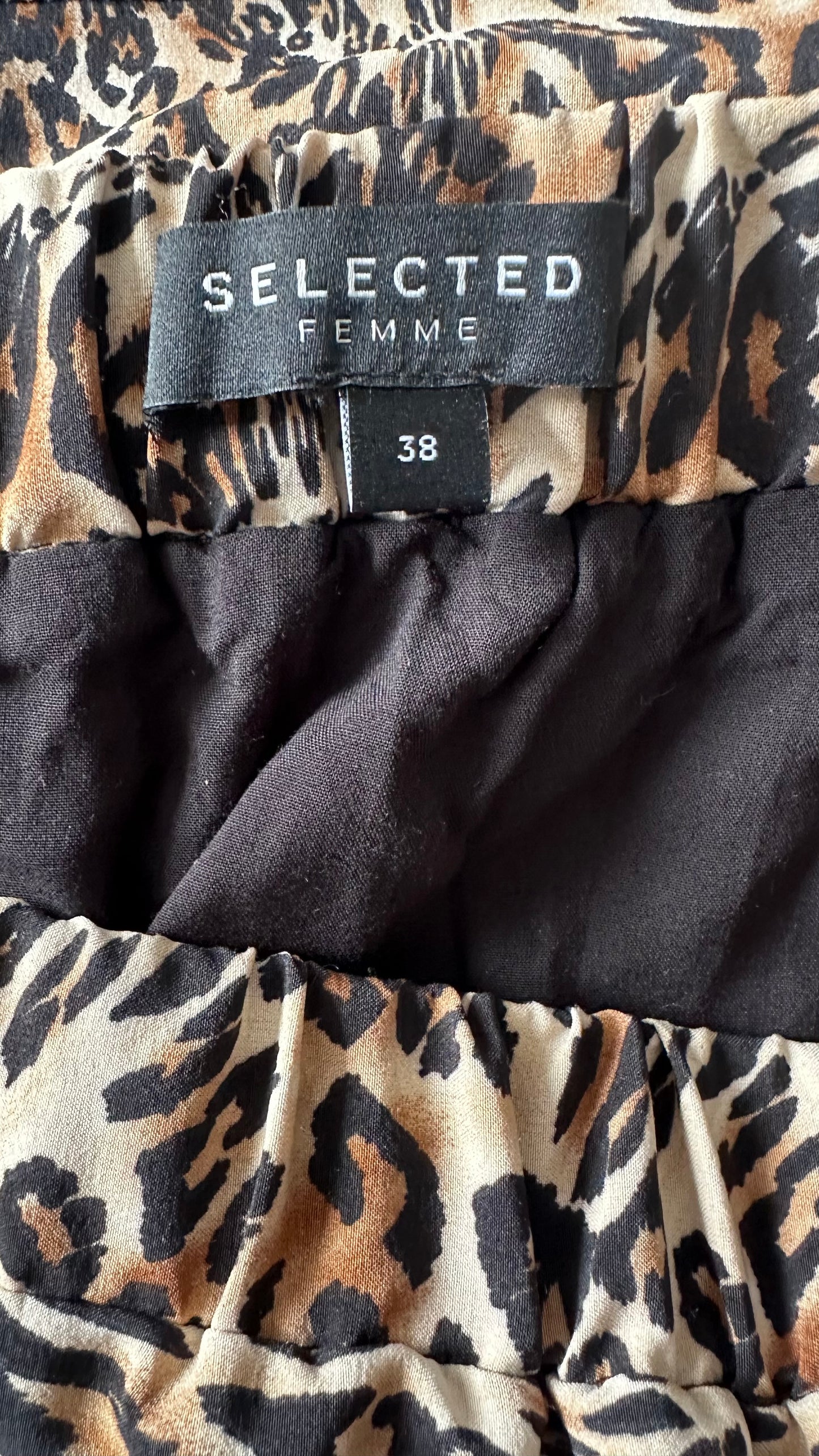 Selected Femme @ Anthropologie leopard animal print maxi long skirt medium UK 10-12 vgc