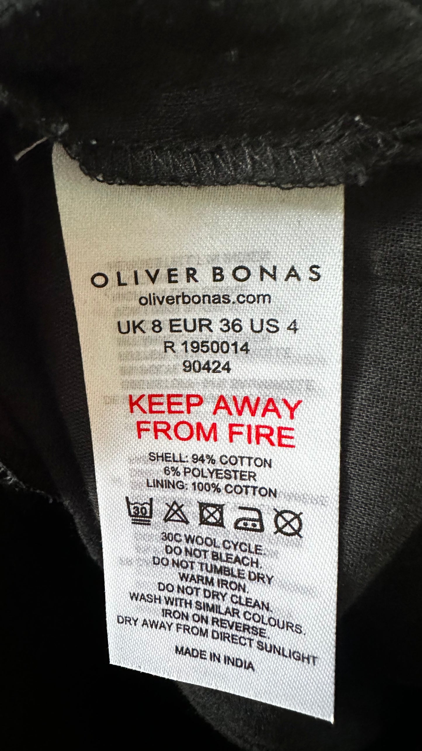 Oliver Bonas black white polka dot cotton maxi dress small UK 8-10 long vgc