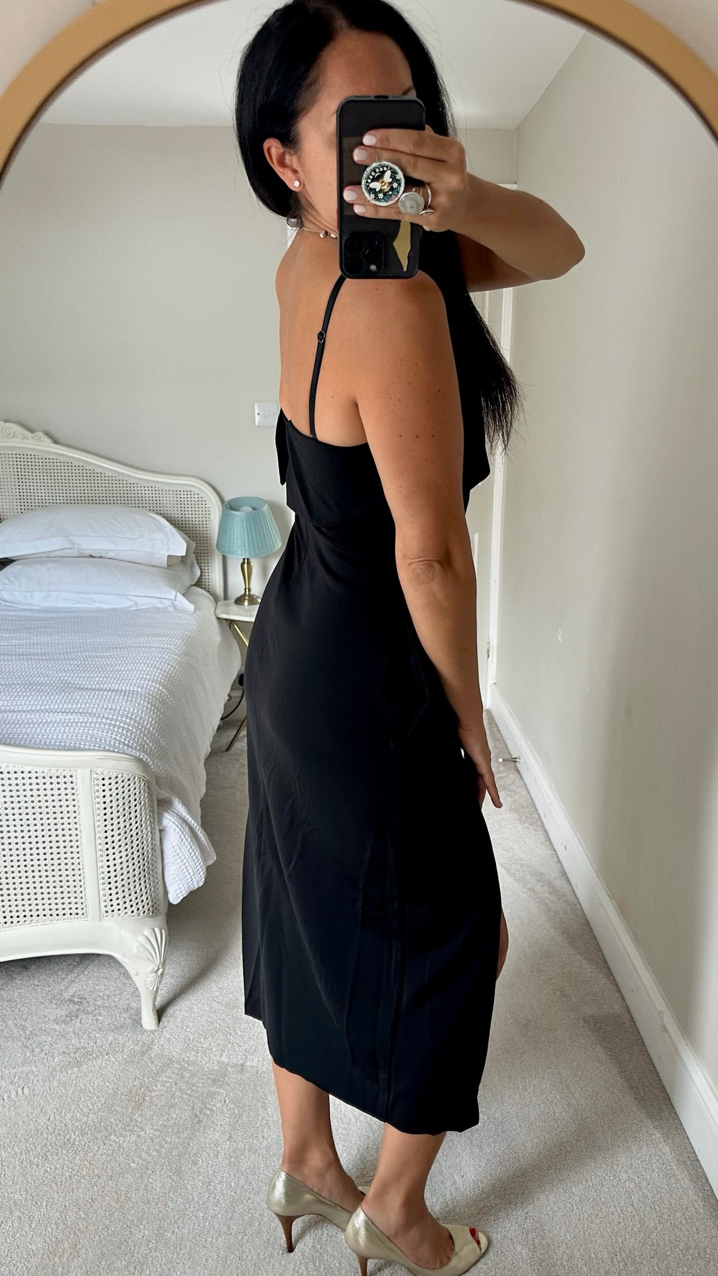 Cos black double side split maxi event evening dress small medium SM UK 8-10 excellent used condition