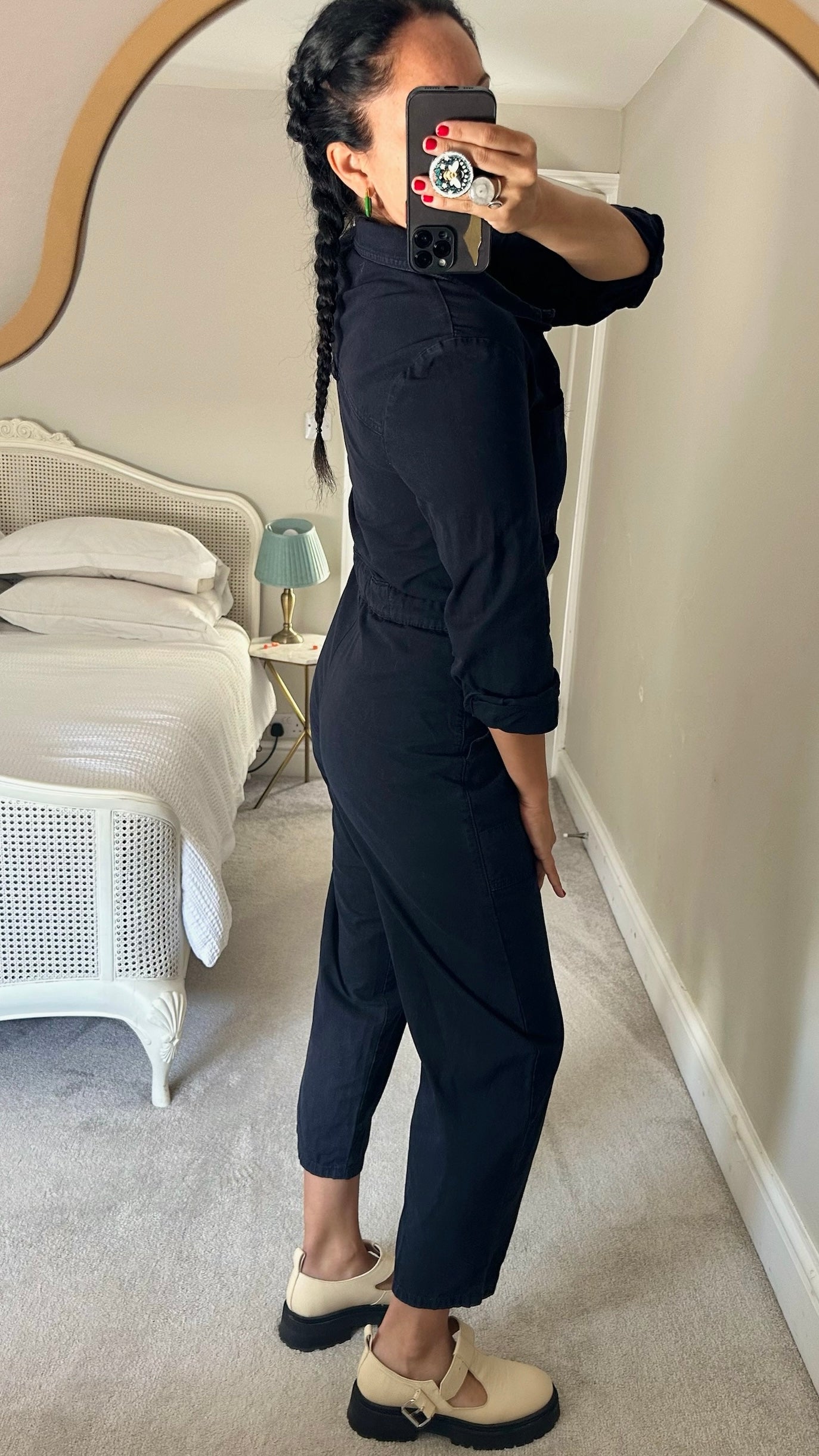 Whistles navy blue boiler suit jumpsuit playsuit medium UK 10 vgc w25