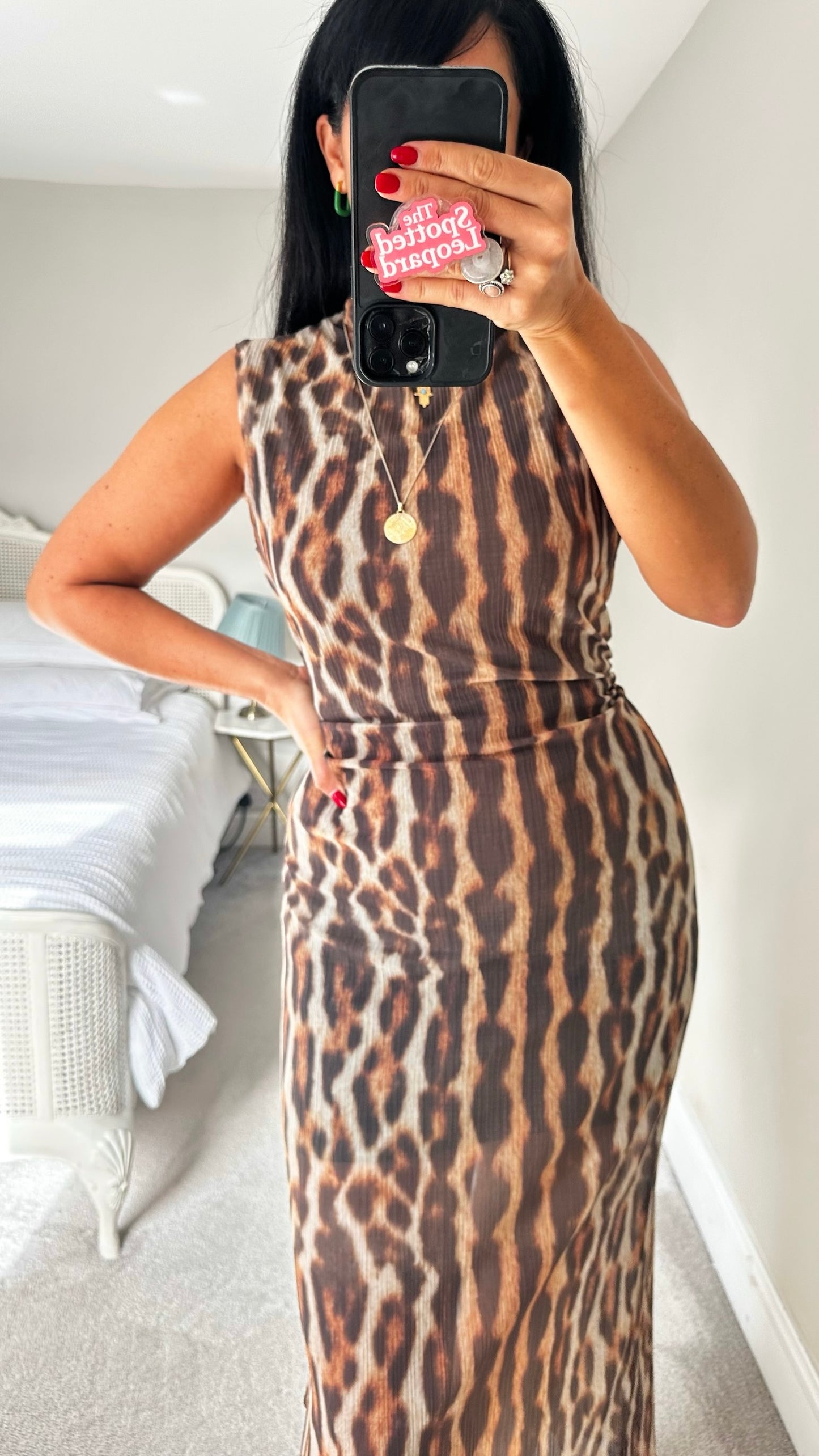 Anthropologie leopard print evening event midi dress large UK 12-14 vgc