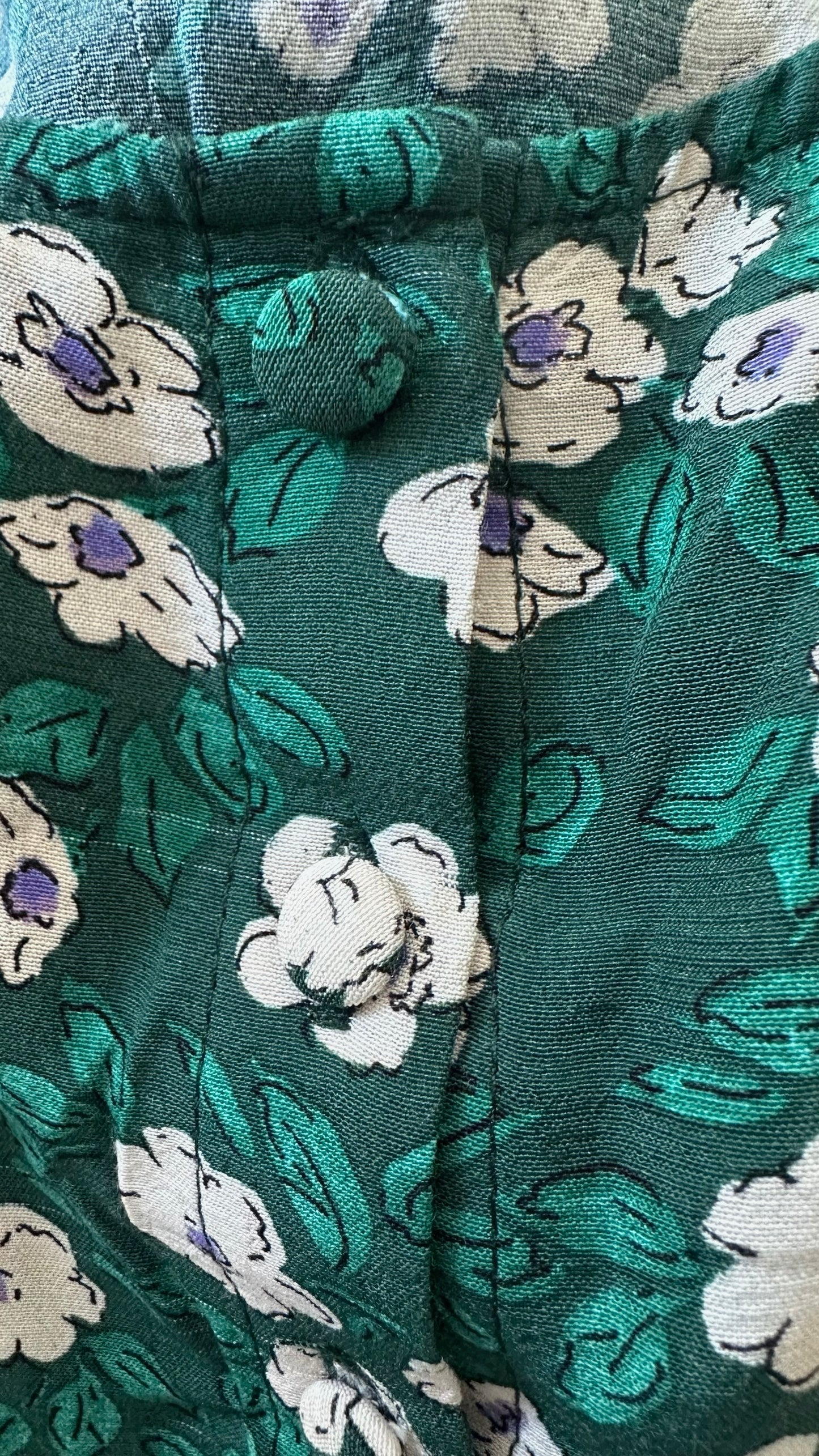 Nobody’s child dark green white floral print open back midi dress wedding guest extra large XL UK 14 vgc