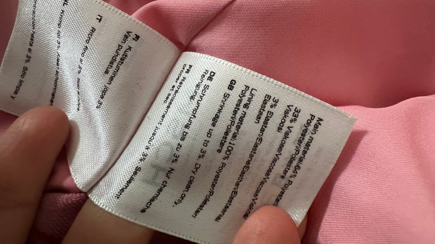 MSCH Copenhagen rose pink stripe oversized blazer jacket small UK 8-10 vgc