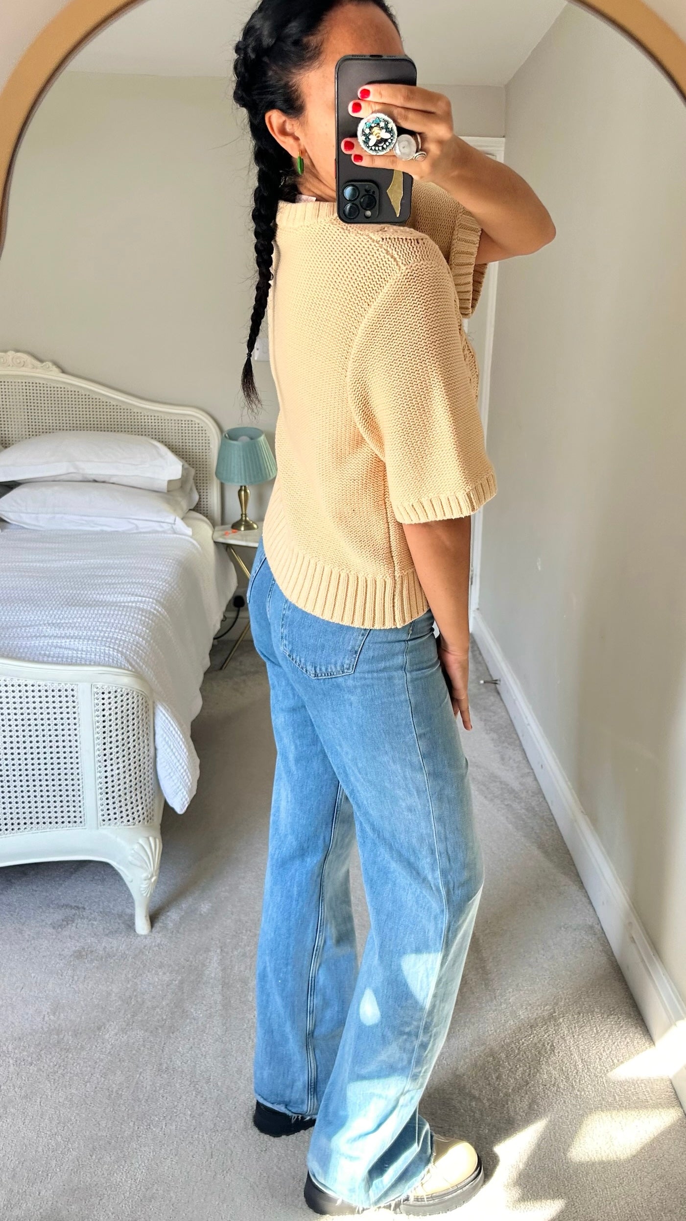 & other stories butter yellow cream knitted cardigan medium UK 10-12 vgc w25